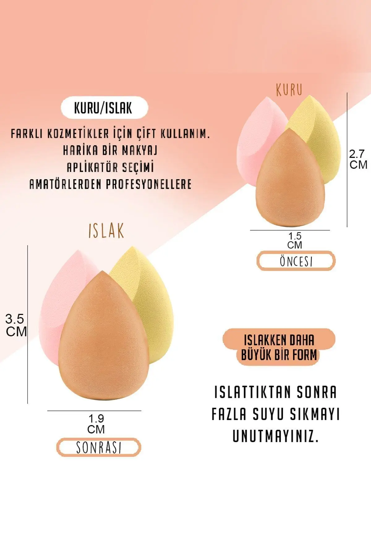 4'lü Kutulu Makyaj Süngeri Seti