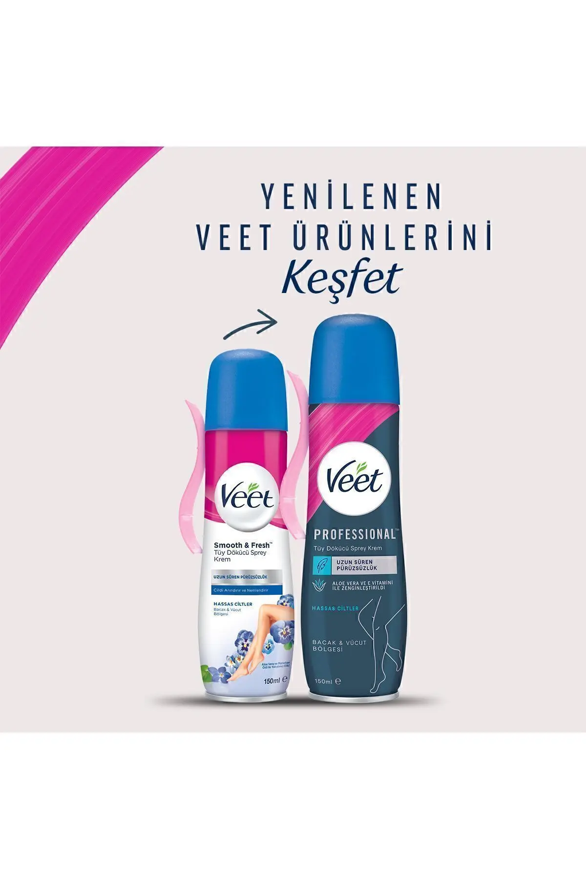 Professional Tüy Dökücü Krem Sprey Bacak&vücut Bölgesi Hassas Ciltler 150ml X2