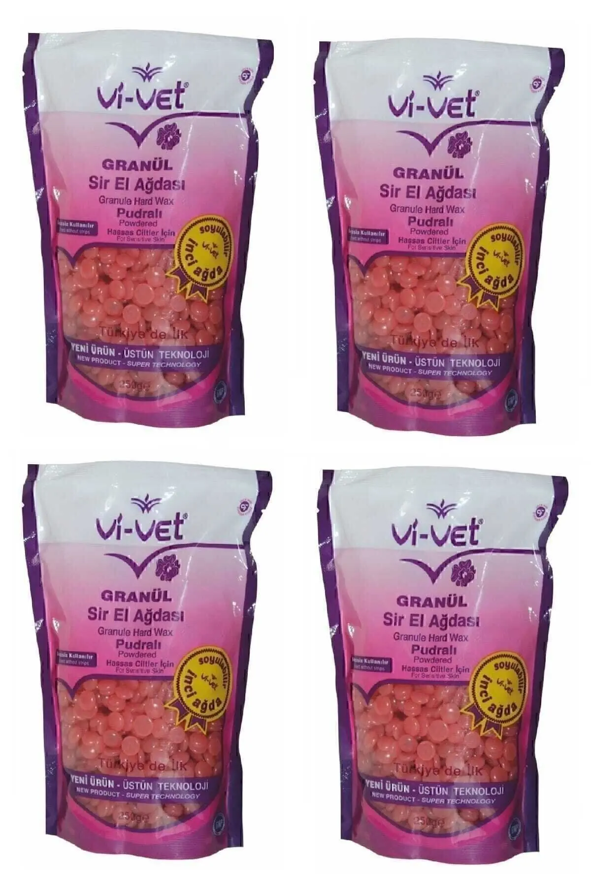 Vi vet Vivet Soyulabilir Pudralı Granül Boncuk Ağda 4 Adet