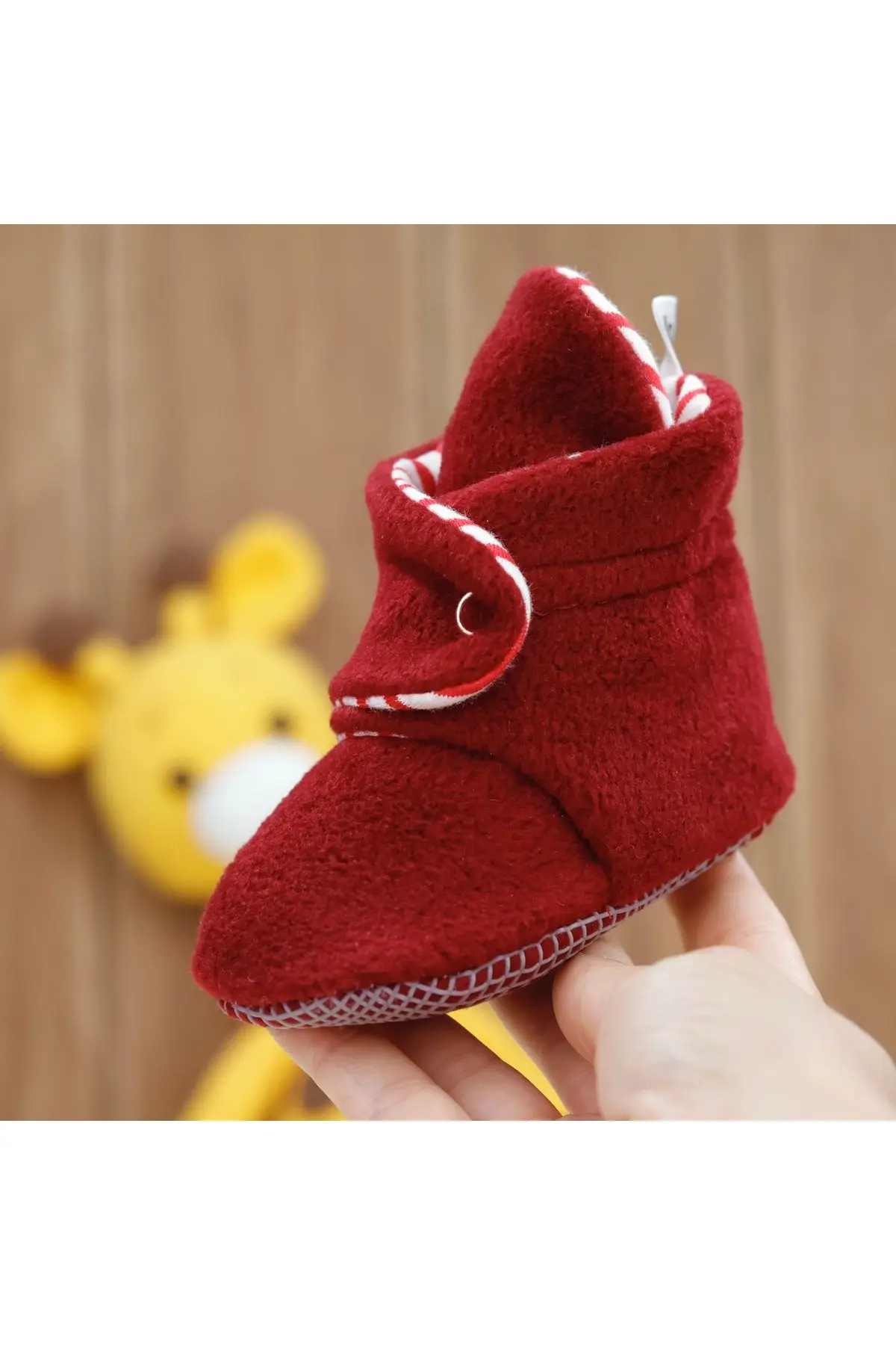 Kaydırmaz Taban Bebek Pandufu  İlkadım Ev Patiği Terletmeyen Organik Pamuk Astarlı