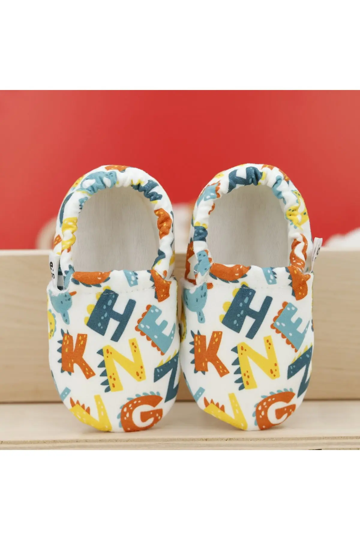 Kaydırmaz Taban Harf Desenli Bebek Patik, Ev Botu Terliği Kreş Ayakkabısı Panduf