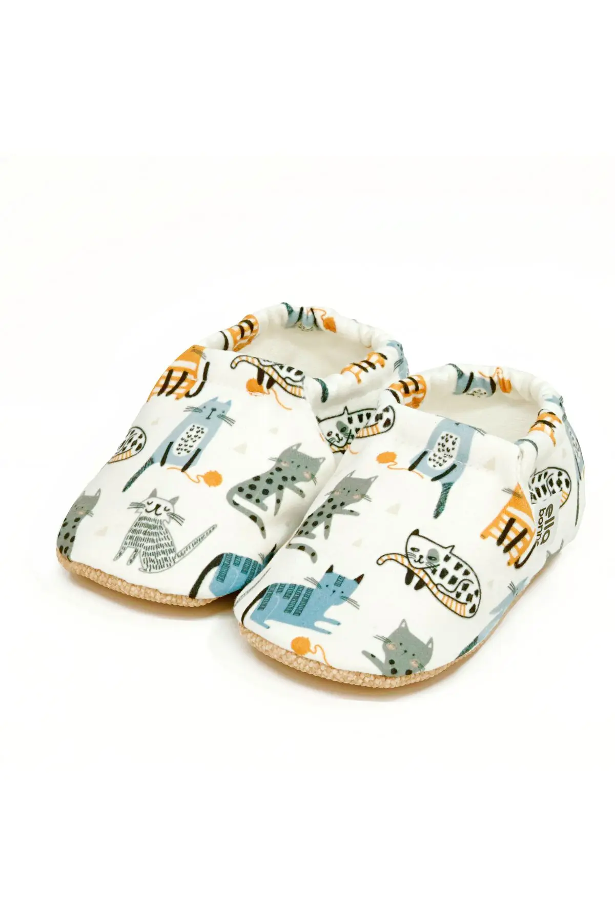Ella Bonna Kaydırmaz Taban Kedi Desenli Bebek Patik, Ev Botu Terliği Kreş Ayakkabısı Panduf