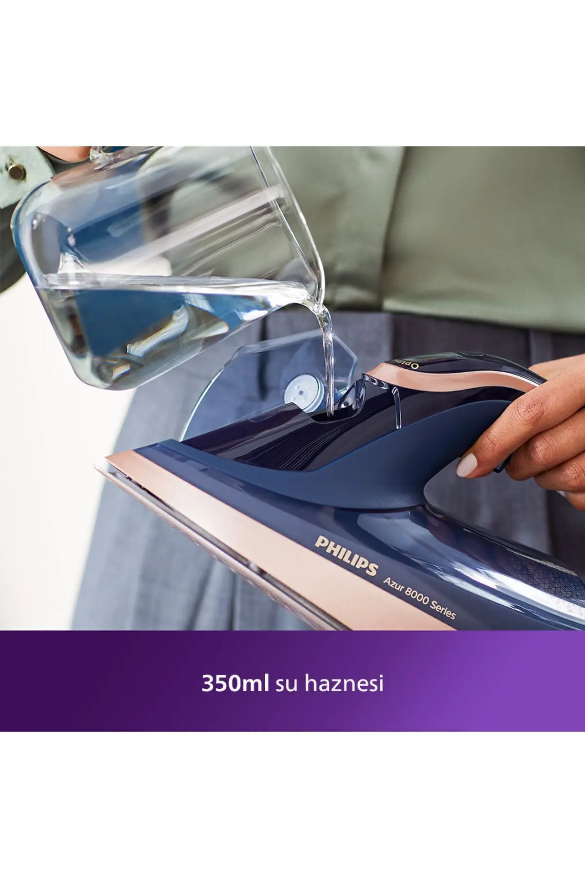 8000 Serisi Azur Buharlı Ütü 3000W, 8g/dk Sürekli Buhar, 260g Şok Buhar, DST8050