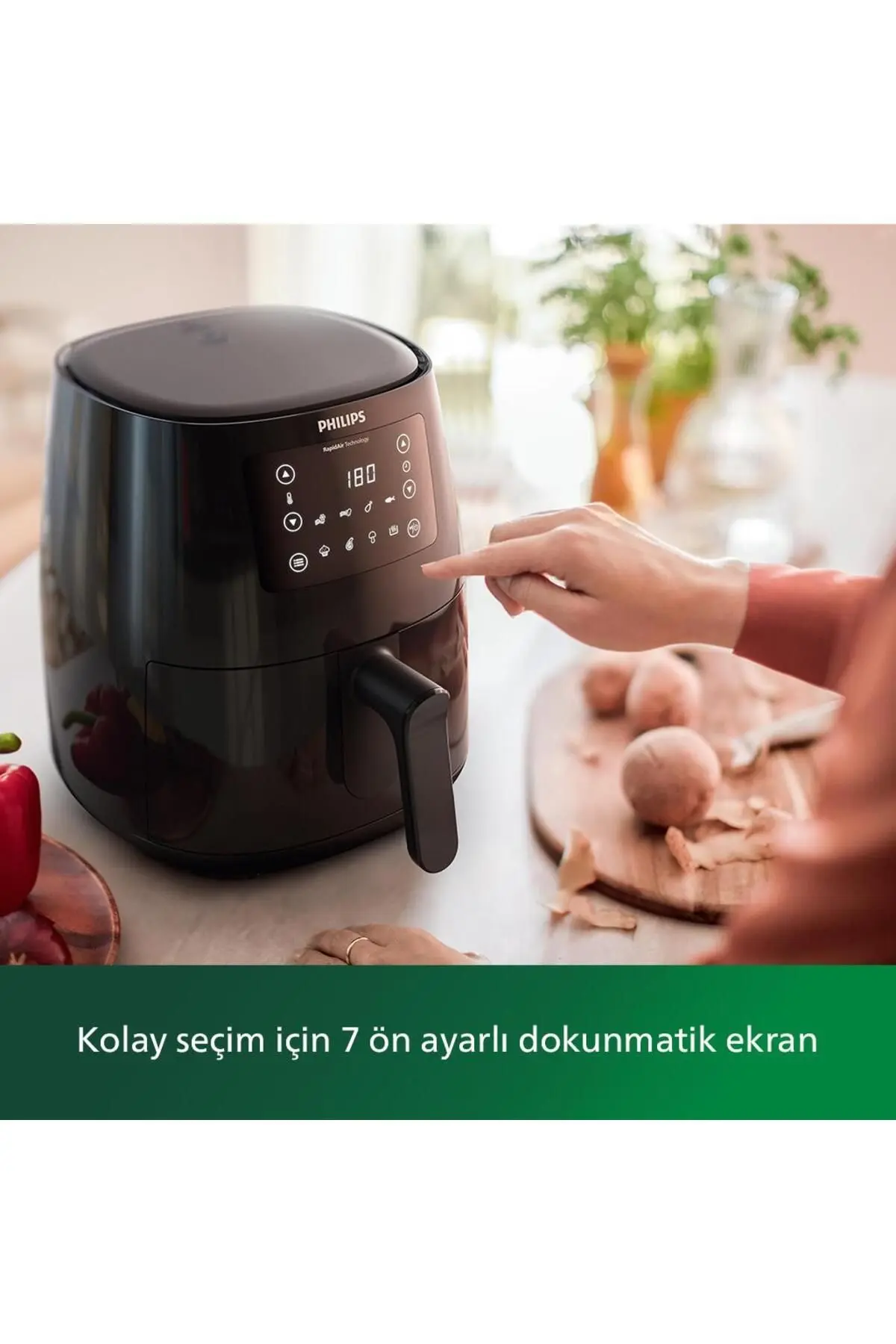 3000 Serisi Airfryer, 0.8kg, 4.1L Kapasite, Siyah, HD9243/90