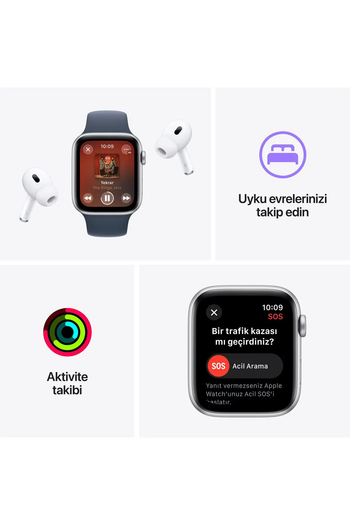 Watch SE GPS 44mm Gece Yarısı Alüminyum Kasa ve Gece Yarısı Spor Kordon - M/L