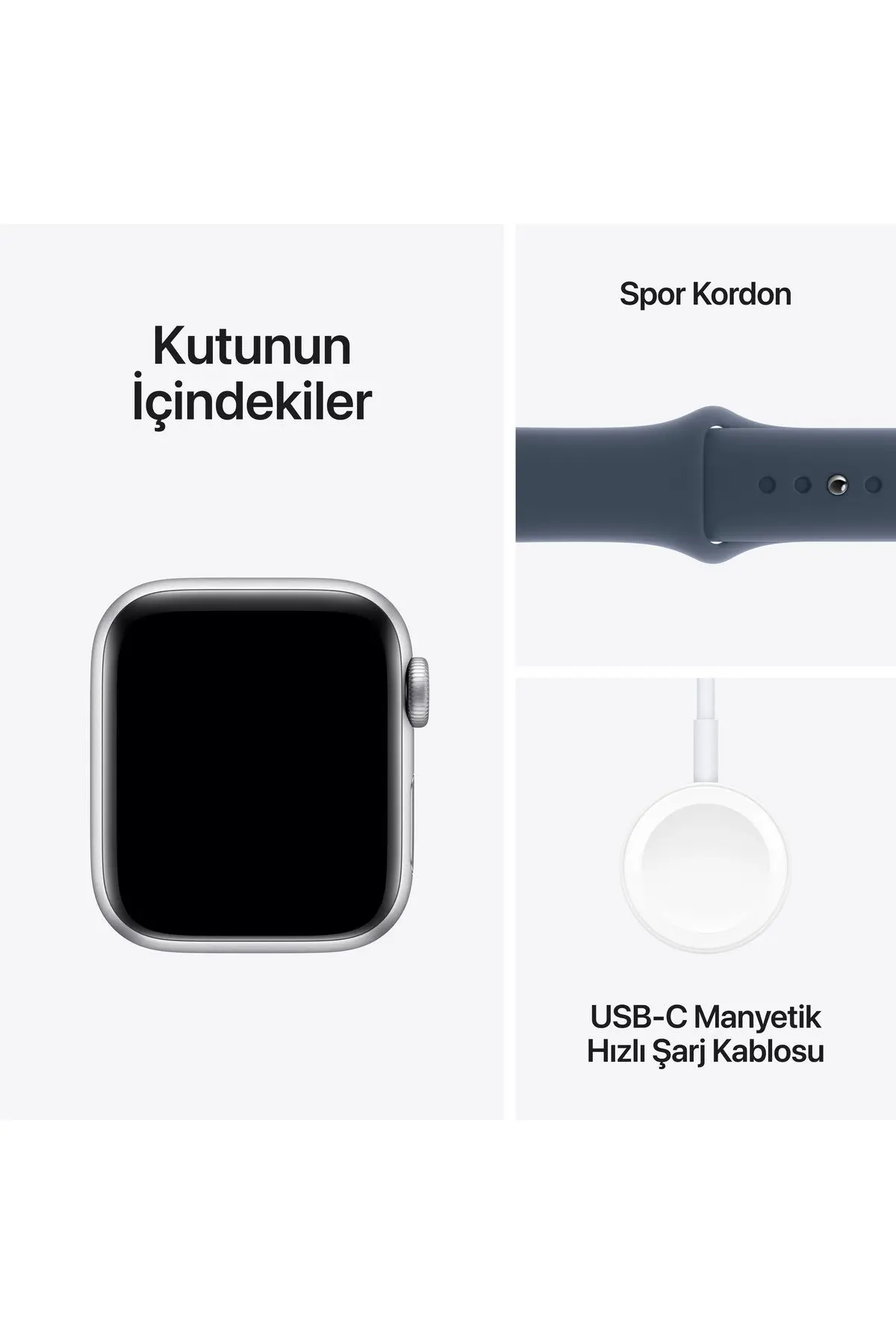 Watch SE GPS 40mm Gümüş Alüminyum Kasa ve Fırtına Mavisi Spor Kordon - S/M