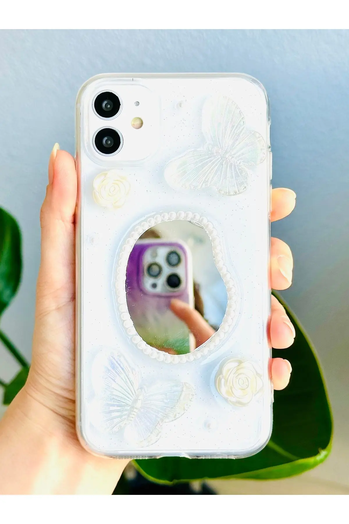 Go Aksesuar Iphone 11 Uyumlu 3d Oyuncak Aynalı Kelebek Tasarımlı Yumuşak Silikon Kılıf