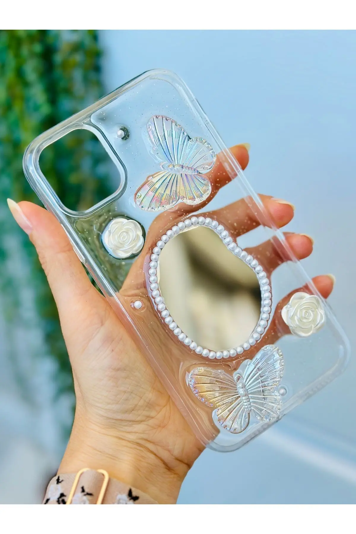 Iphone 11 Uyumlu 3d Oyuncak Aynalı Kelebek Tasarımlı Yumuşak Silikon Kılıf