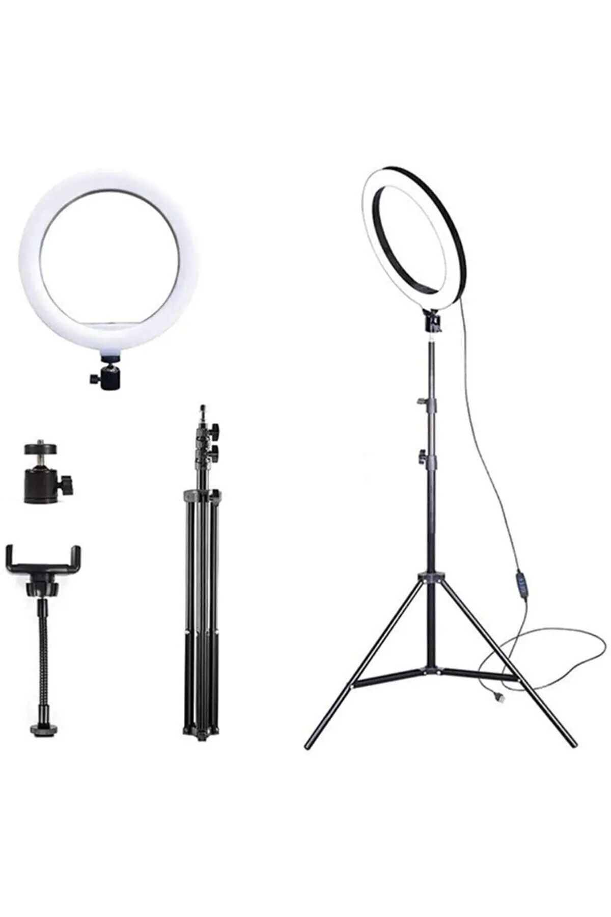 10ınç Youtuber Led Işıklı Tripod Selfie Makyaj Işığı Sürekli Ring Light 26cm 2.1 M Ayaklı Tripot