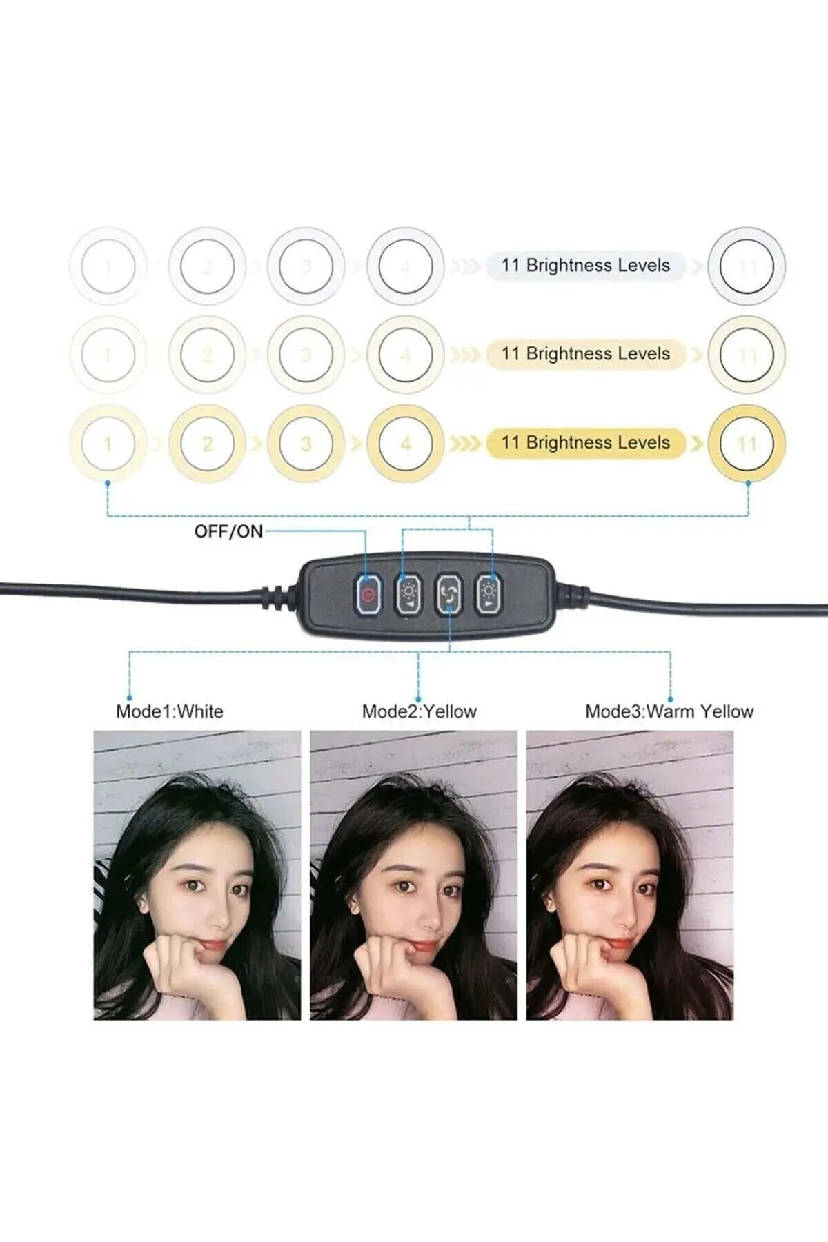 10ınç Youtuber Led Işıklı Tripod Selfie Makyaj Işığı Sürekli Ring Light 26cm 2.1 M Ayaklı Tripot