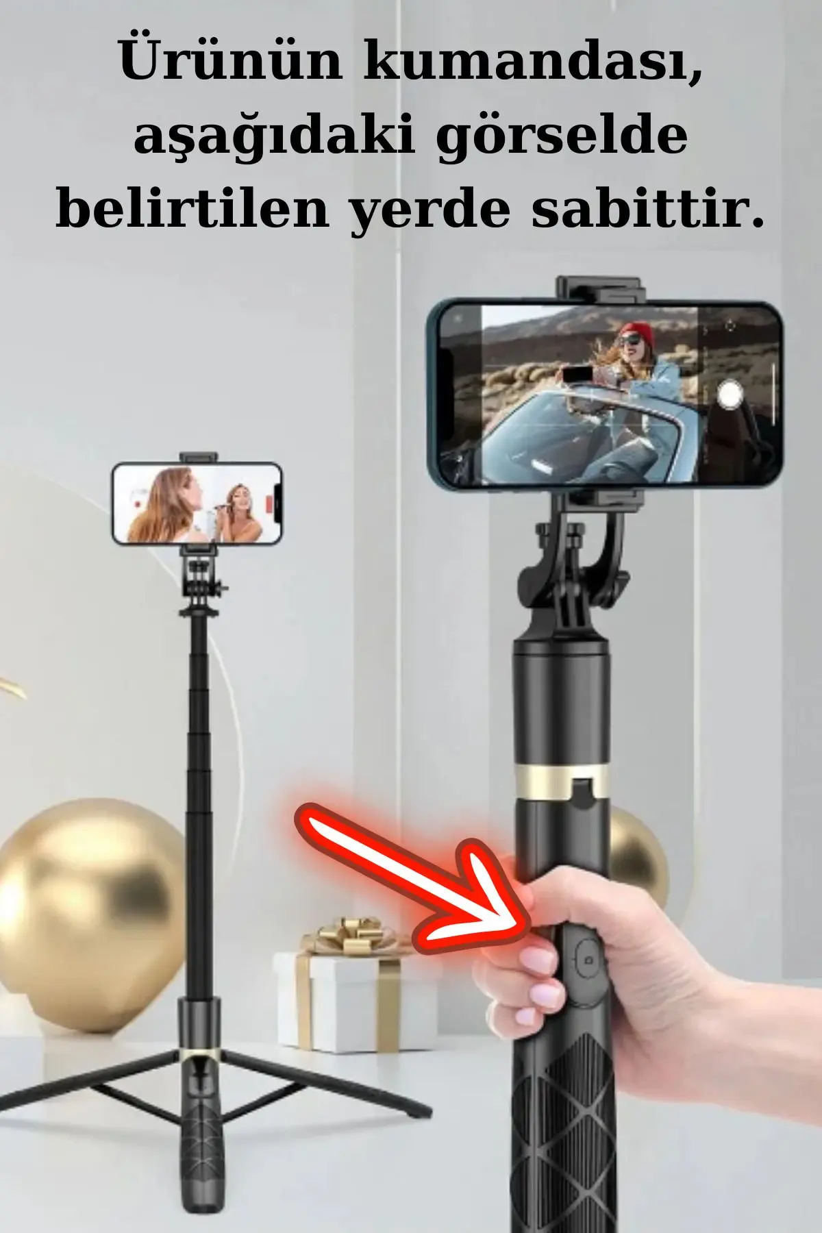Uzaktan Kumandalı 156 Cm Alüminyum Tripod Ve Selfie Çubuğu Telefon, Kamera, Işık Ve Gopro Uyumlu