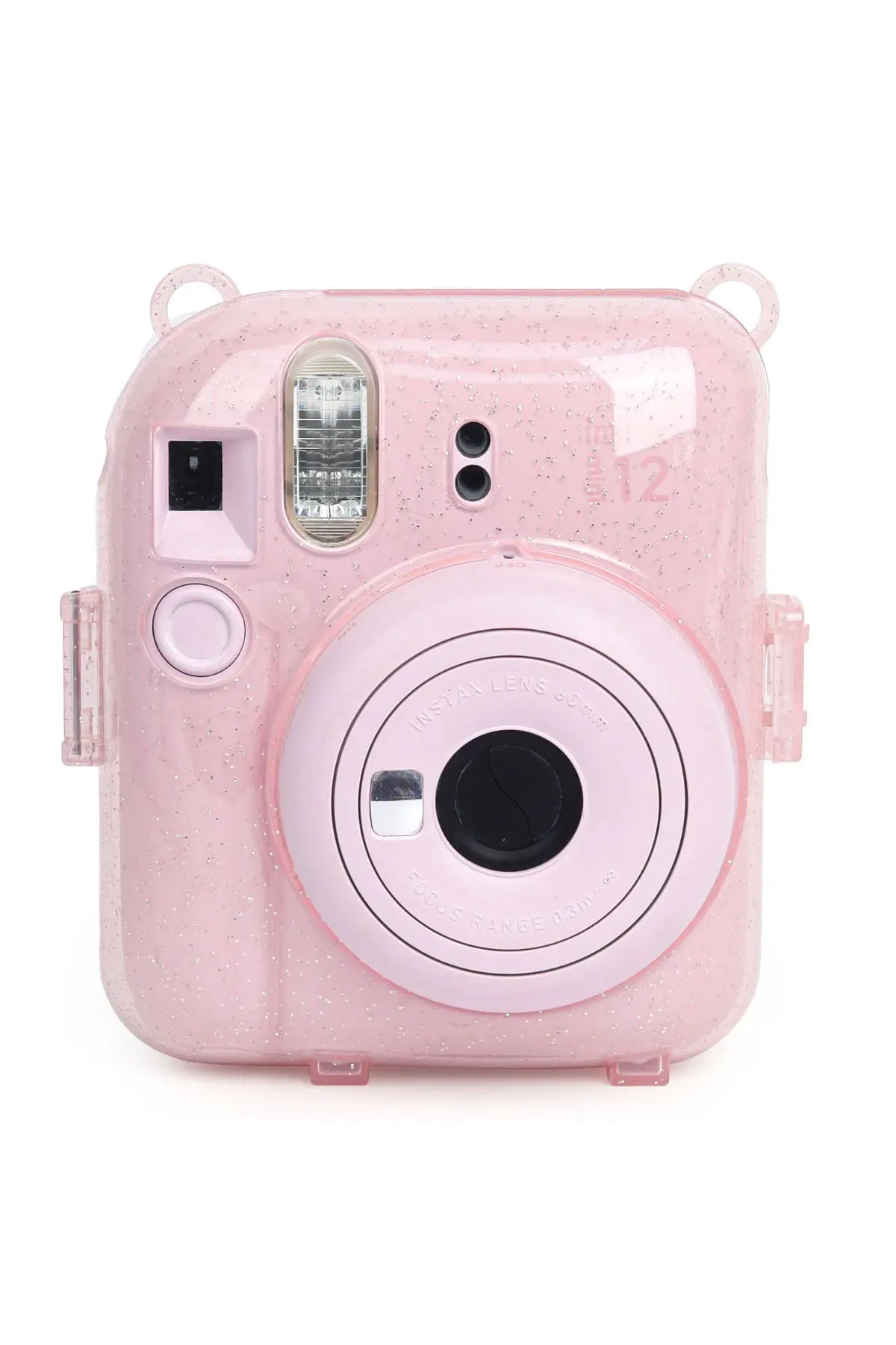 Instax mini 12 Pembe Fotoğraf Makinesi-10'lu Film-Kıskaçlı Stand-PVC Albüm ve Simli Pleksi Kılıf Set