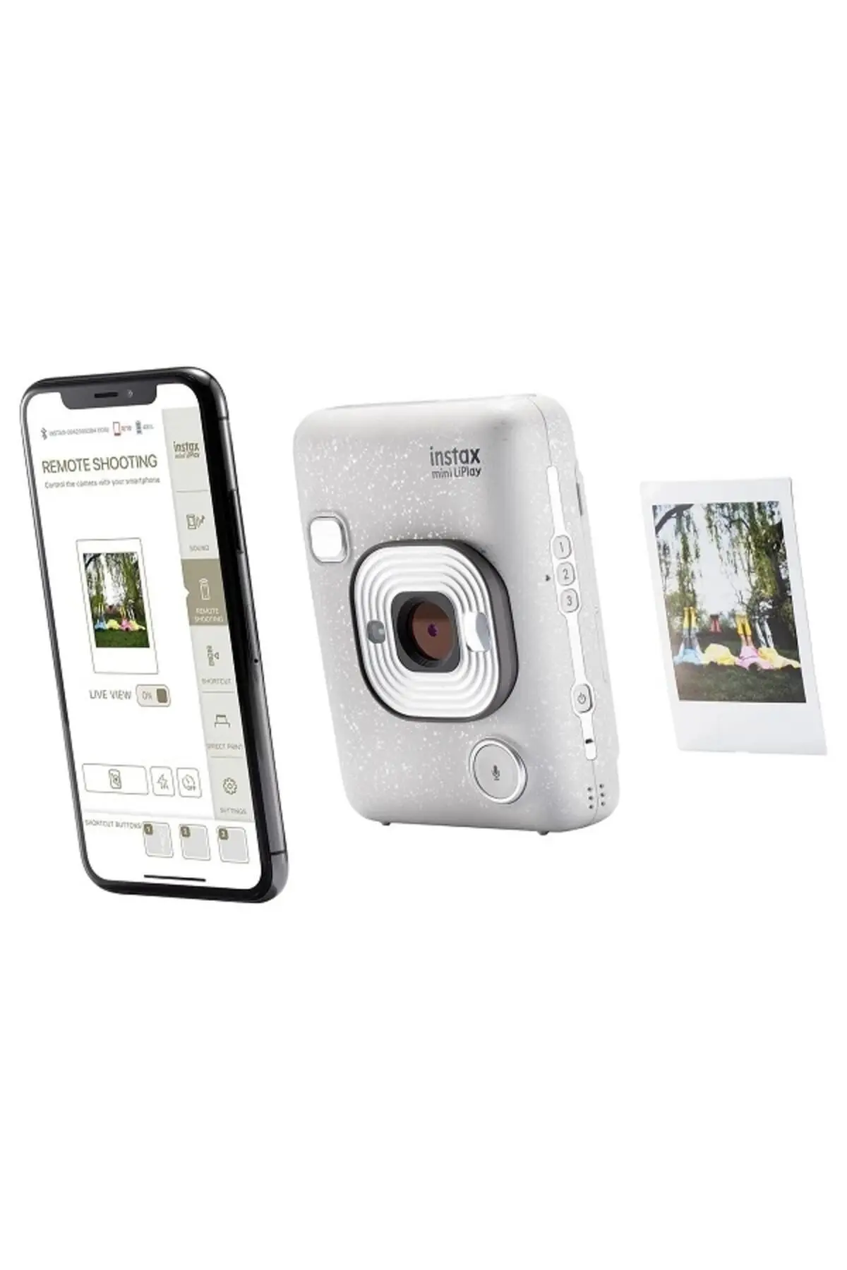 instax mini LiPlay Hybrid Stone White Fotoğraf Makinesi