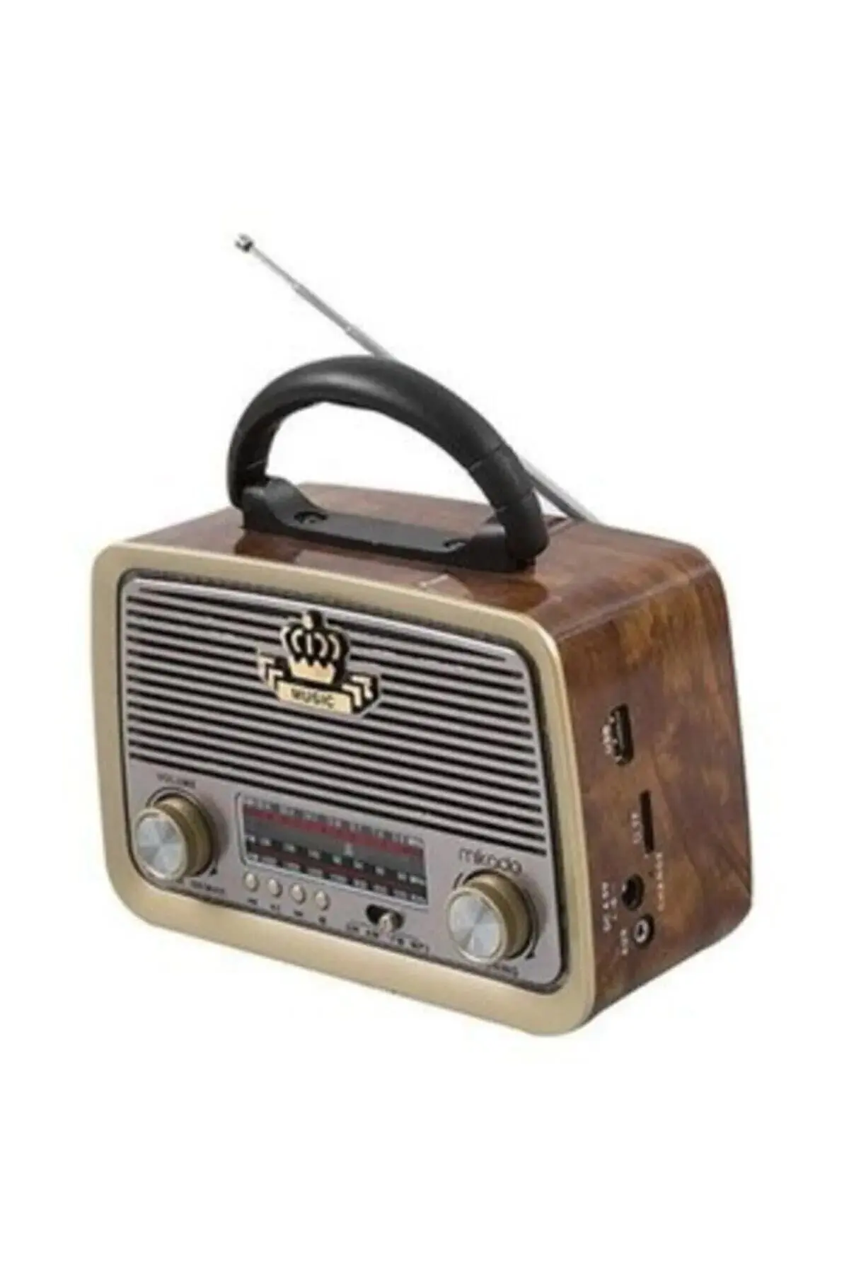 301 Nostaljik Görünümlü Bluetoothlu Mp3 Çalar Radyo Müzik Kutusu Kırmızı Rt301