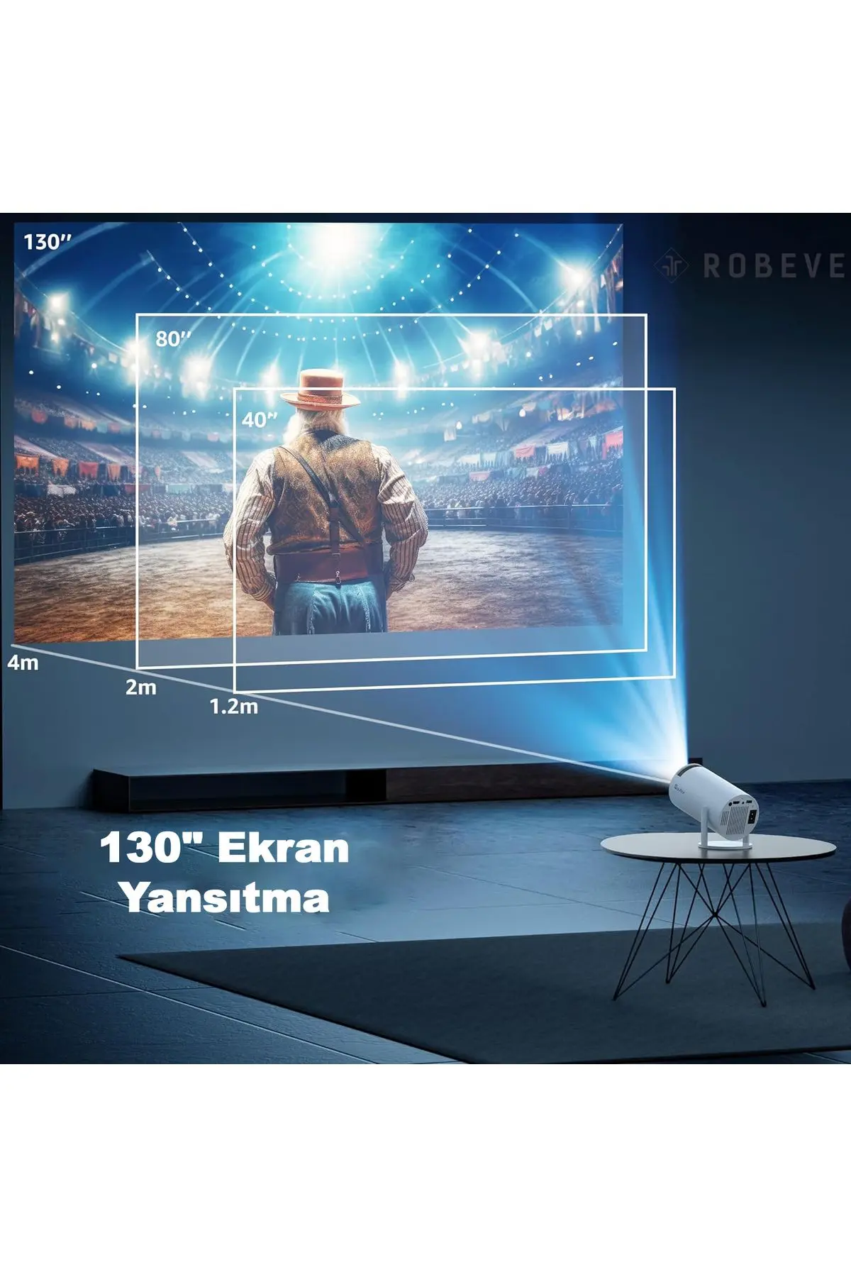 Mini Projeksiyon Taşınabilir Projeksiyon Cihazı HD Projeksiyon Cihazı Android TV Projeksiyon