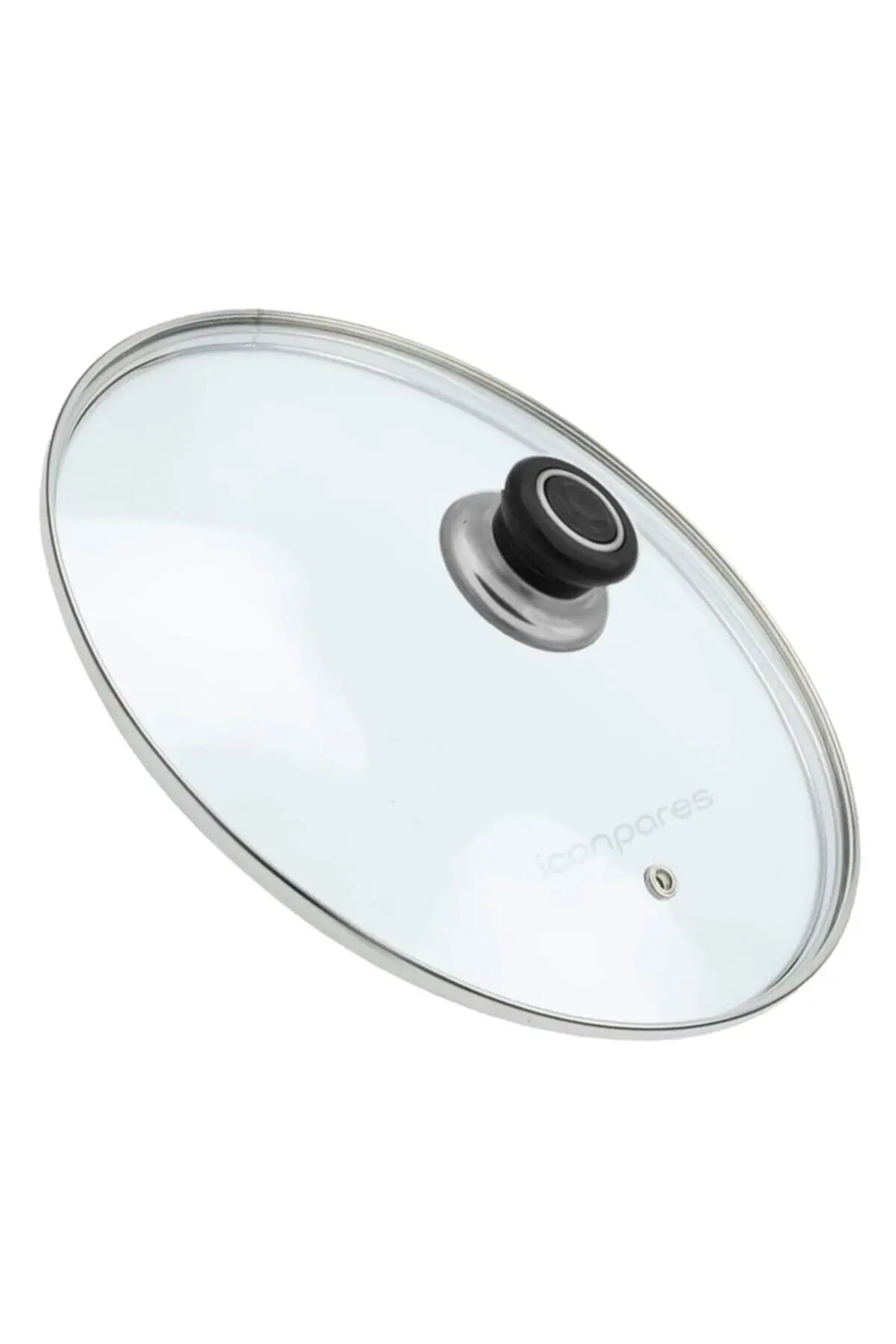 Doğuş Tencere Sahan Tava Cam Kapağı Buhar Delikli Kapak 36 Cm Siyah Tutma Tepesi