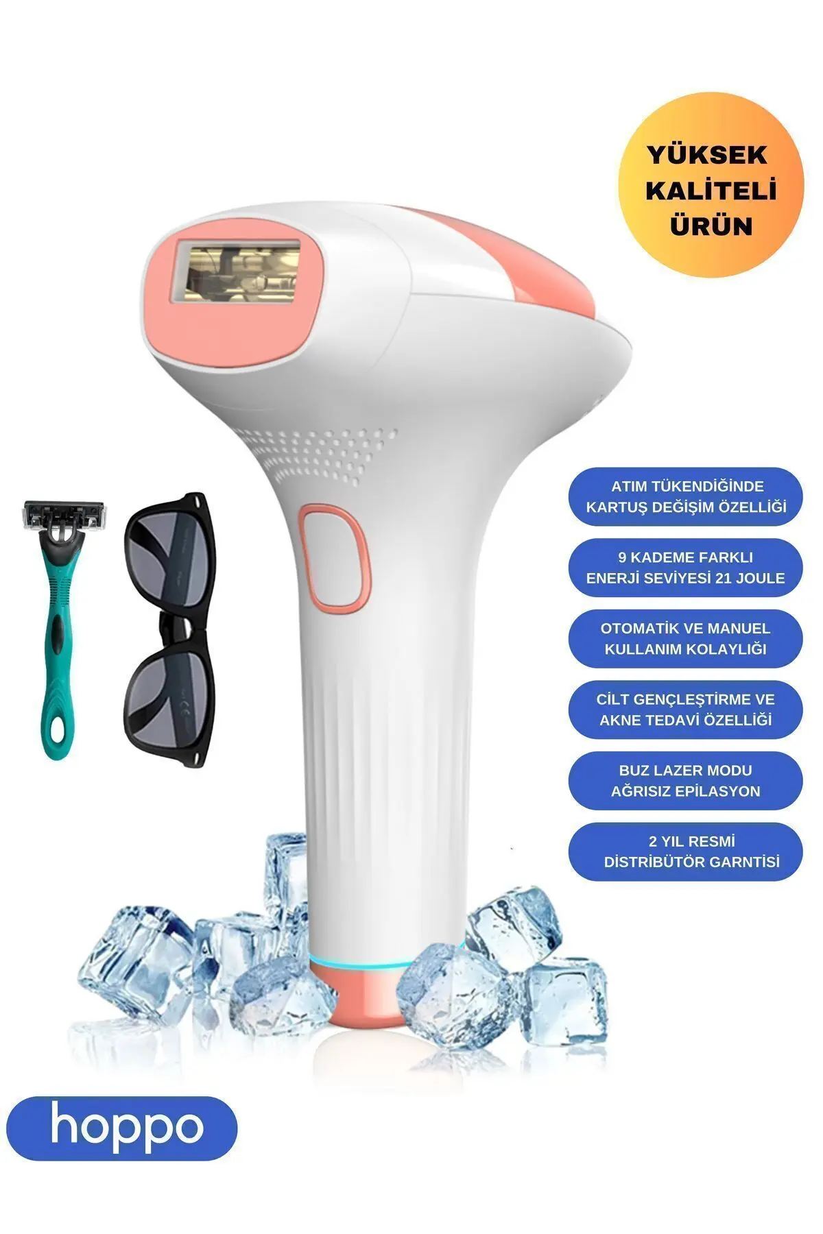 hoppo Xmia Ipl Buz Lazer Epilasyon Cihazı 999.999 Atım 9 Kademe Ultra Güçlü