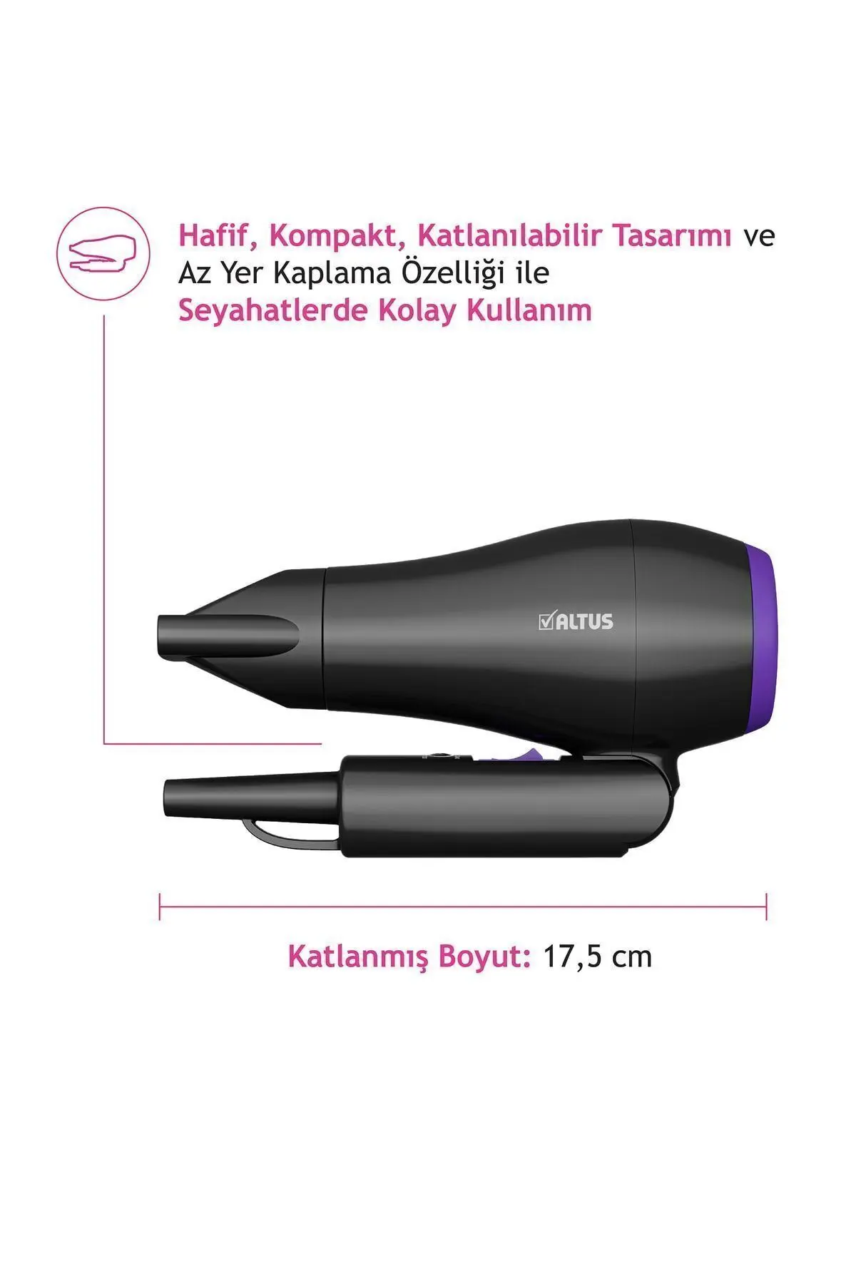 Al 885 Katlanılabilir Mini Saç Kurutma Makinesi
