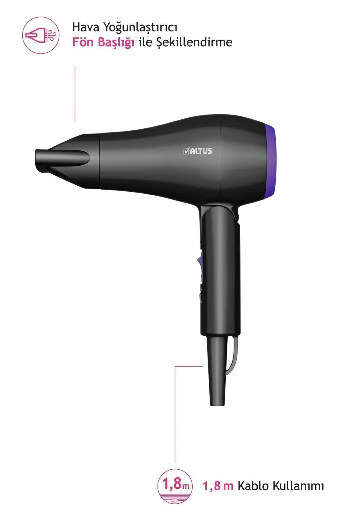 Al 885 Katlanılabilir Mini Saç Kurutma Makinesi