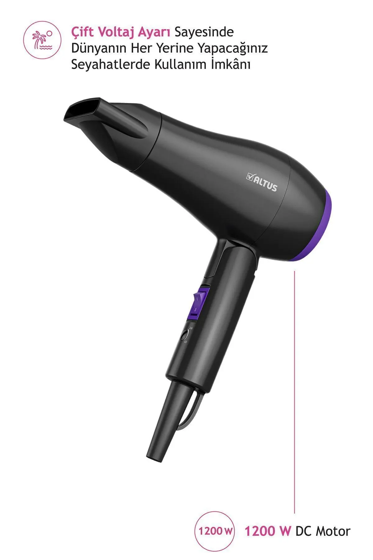 Al 885 Katlanılabilir Mini Saç Kurutma Makinesi