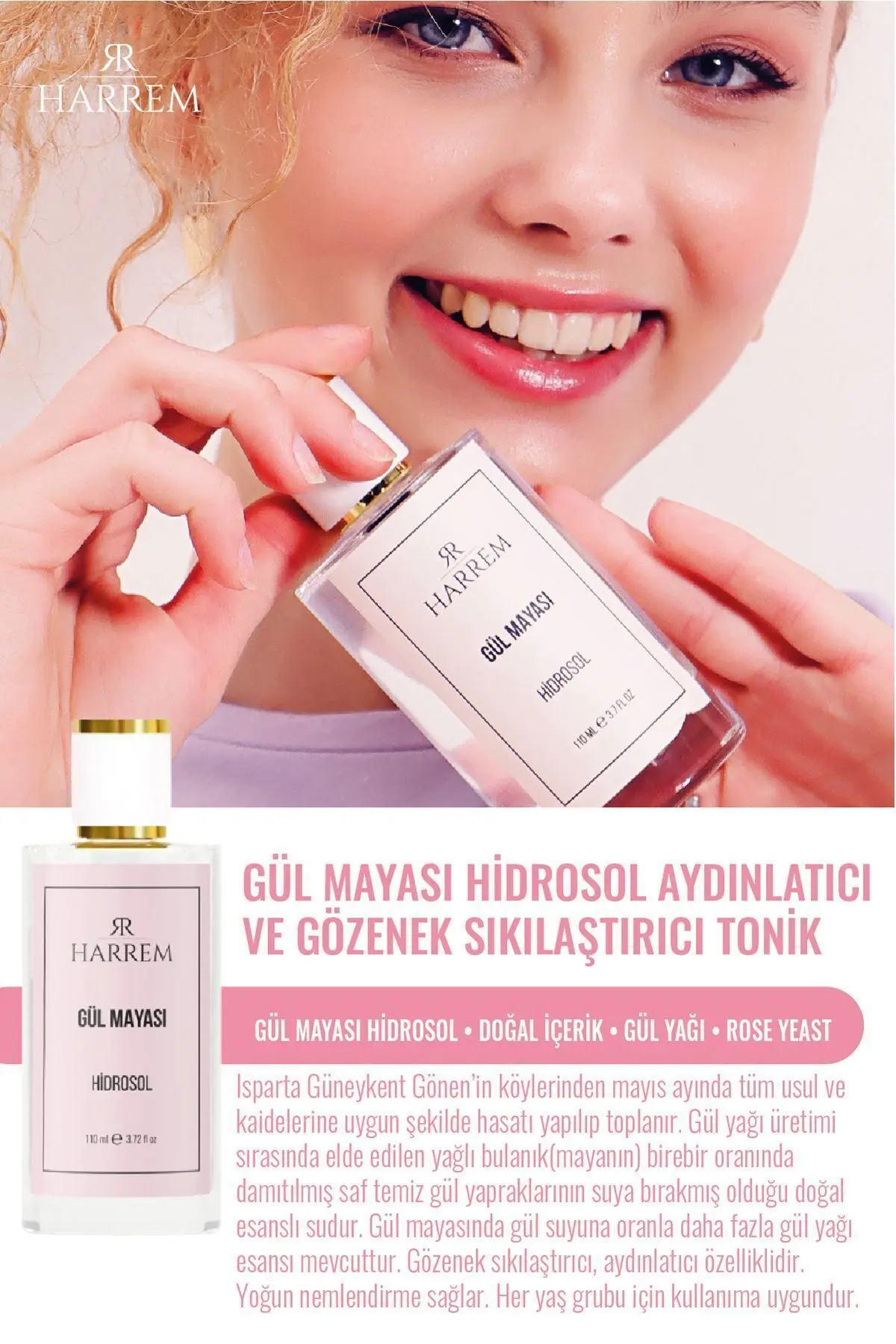 Gül Mayası Aydınlatıcı Ve Gözenek Sıkılaştırıcı Tonik