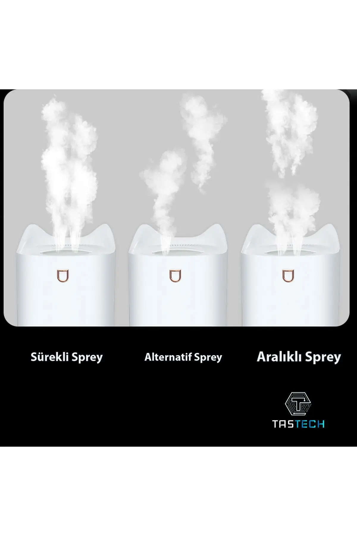 3L ULTRASONİK ODA HAVA NEMLENDİRİCİ ÇİFT SPREY AROMATHERAPY EV OFİS HUMUDİFİER RGB IŞIKLI