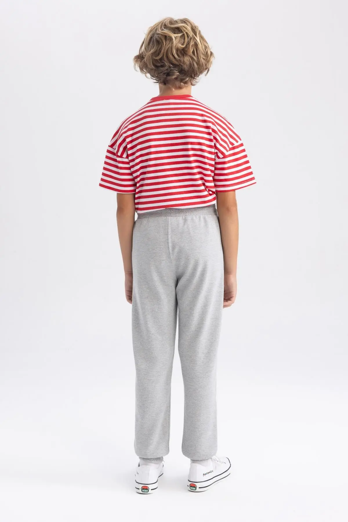 Erkek Çocuk Gri Dokulu Jogger Okul Eşofman Alt