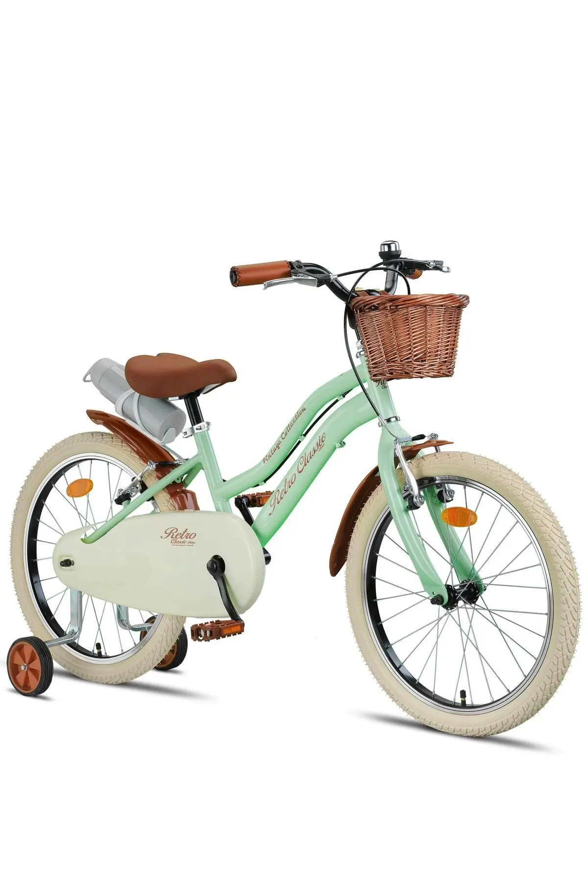 Trendbisiklet Retro Classic Özel Seri, Hasır Örme Sepetli, Deri Elcikli 20 Jant Çocuk Bisikleti, 6-10 Yaş Çocuk Bi