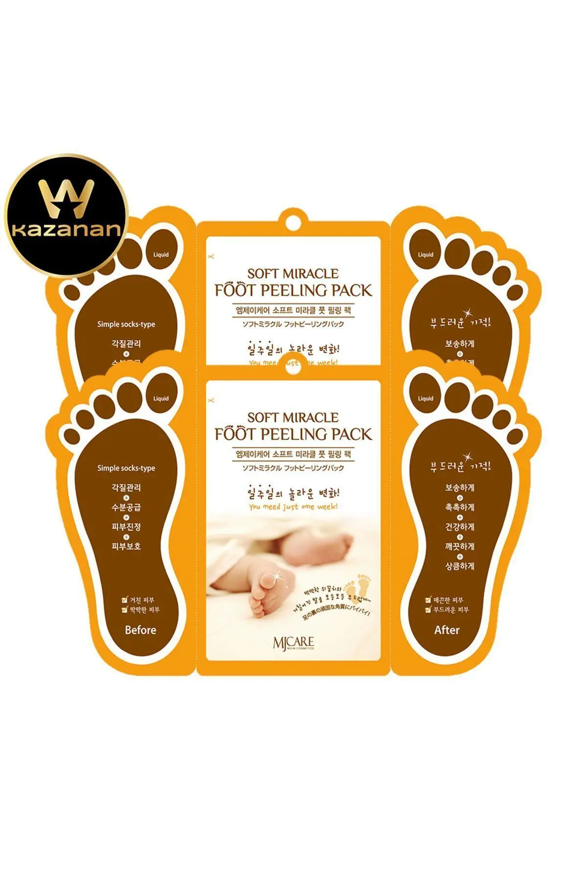 Mjcare Miracle Foot Peeling Pack - Çorap Tipi Ayak Peeling Maskesi 2'li
