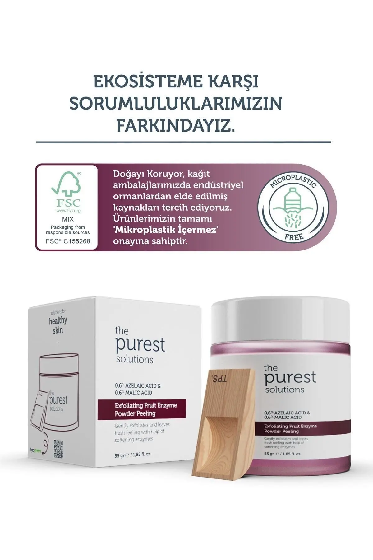 Arındırıcı ve Aydınlatıcı Enzim Peeling Toz Temizleyici 55 gr (%0,6 Azelaic Acid & Malic Acid)