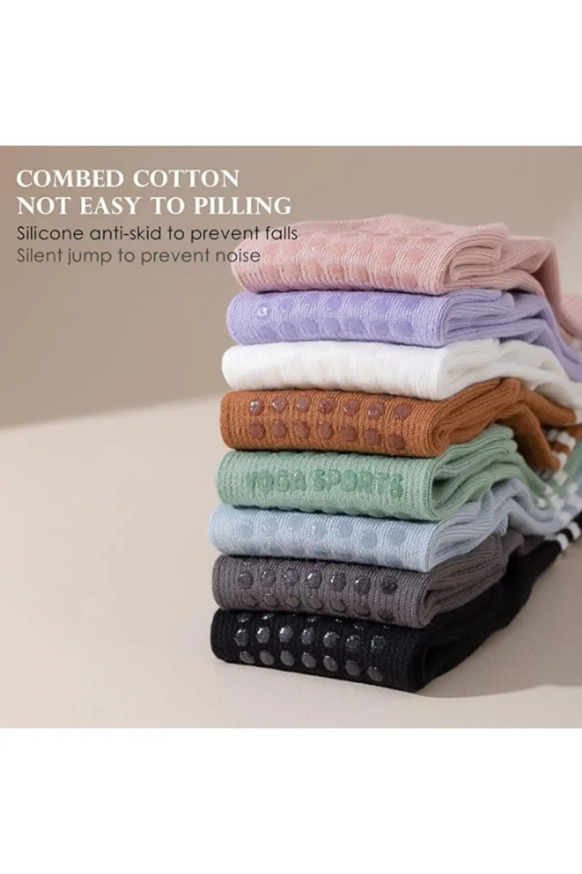 - Yoga Ve Pilates Için Profesyonel Kaydırmaz Tabanlı Çorap Pembe