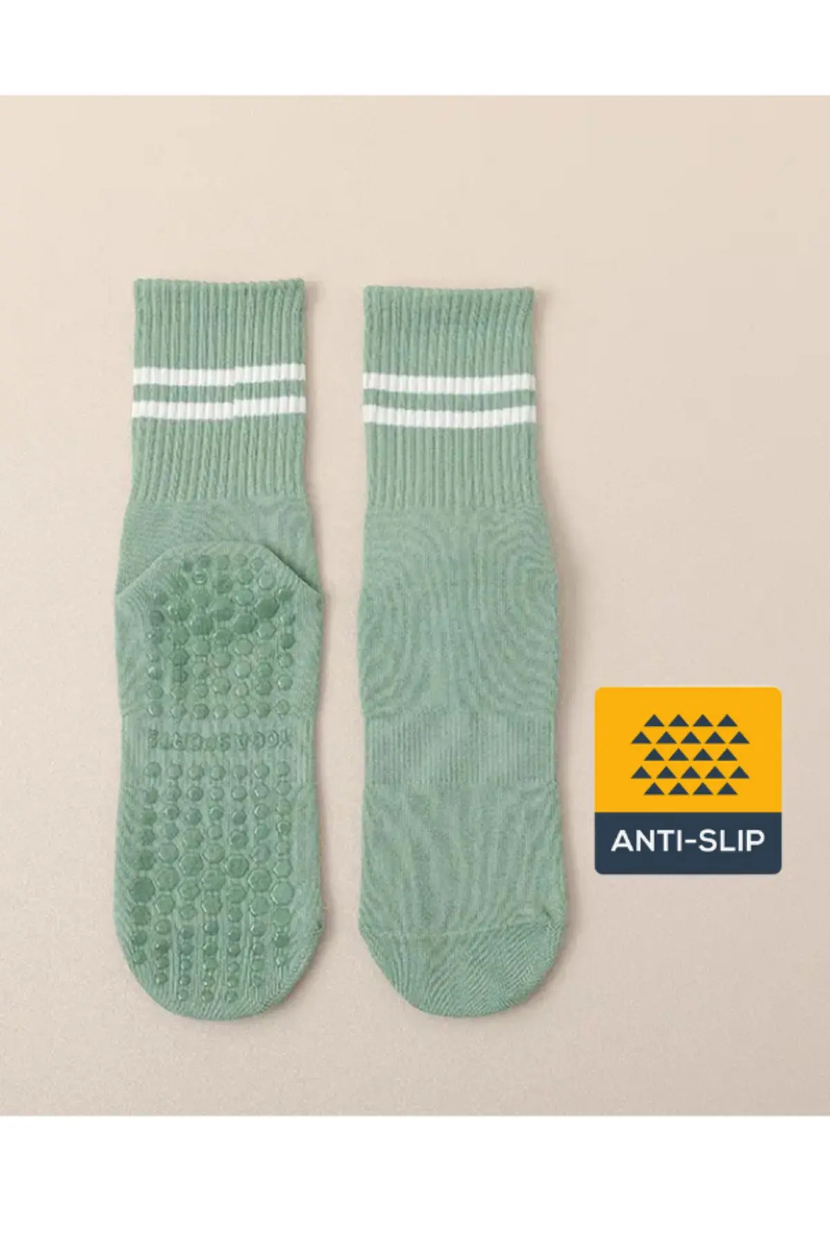 XTR Fitness - Yoga Ve Pilates Için Profesyonel Kaydırmaz Tabanlı Çorap Yeşil