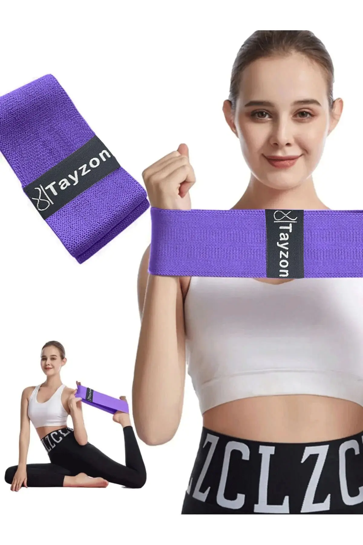 Tayzon Dayanıklı Loop Band Orta Sert Direnç Lastiği Pilates Lastiği Yoga Band Fitness Lastiği Squat Lastiği