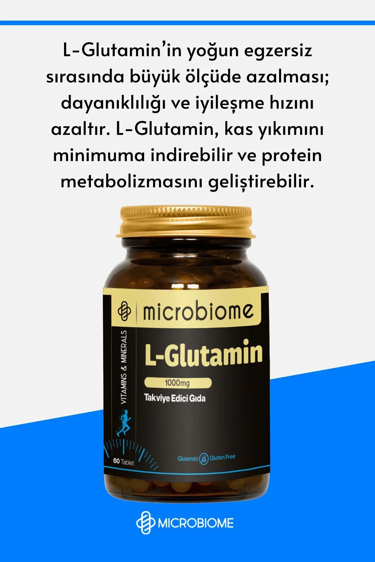L-glutamin 1000 Mg 60 Tablet Aminoasit Amino Asit (L-GLUTAMİNE)
