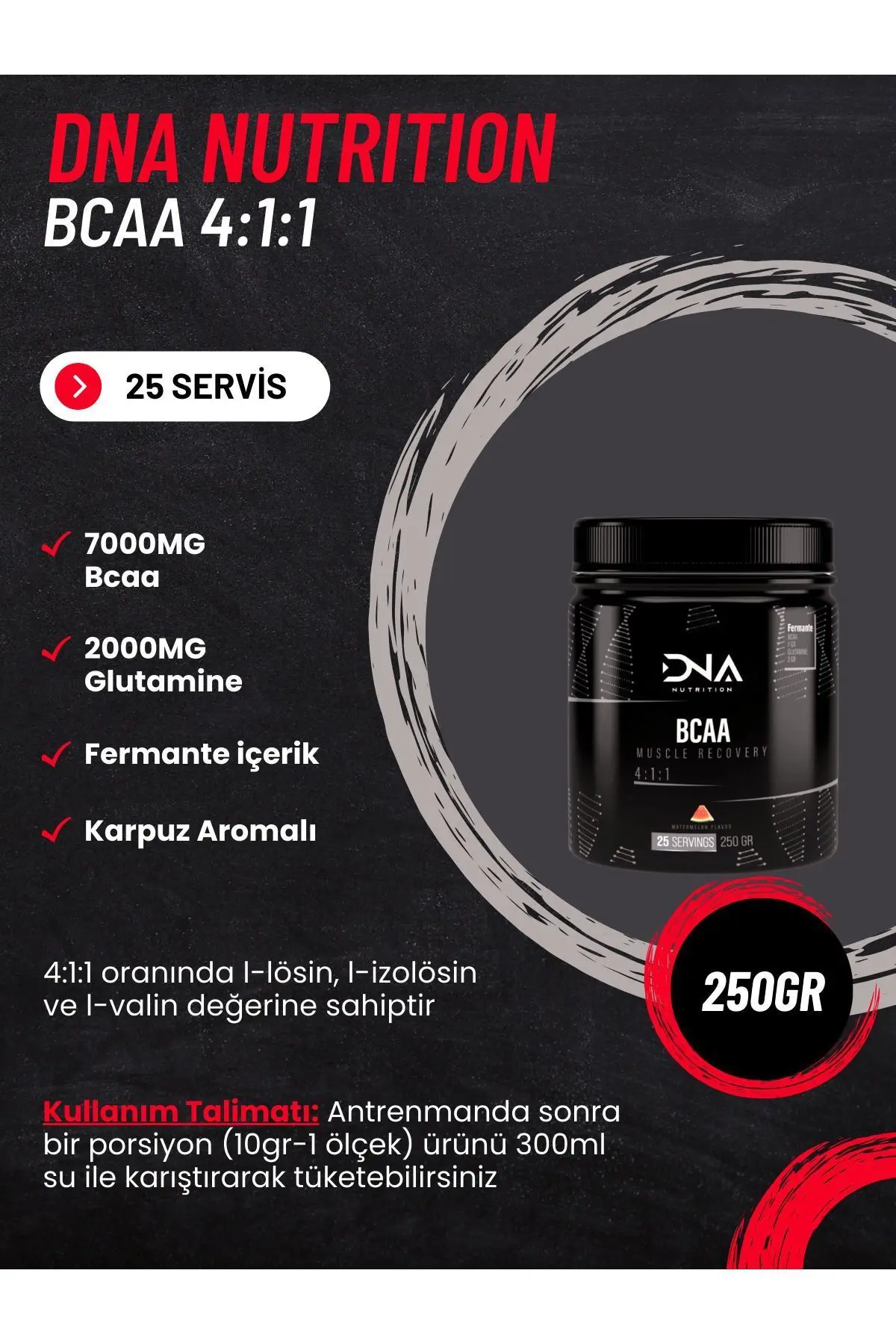 Bcaa 4:1:1 Karpuz Aromalı 250gr