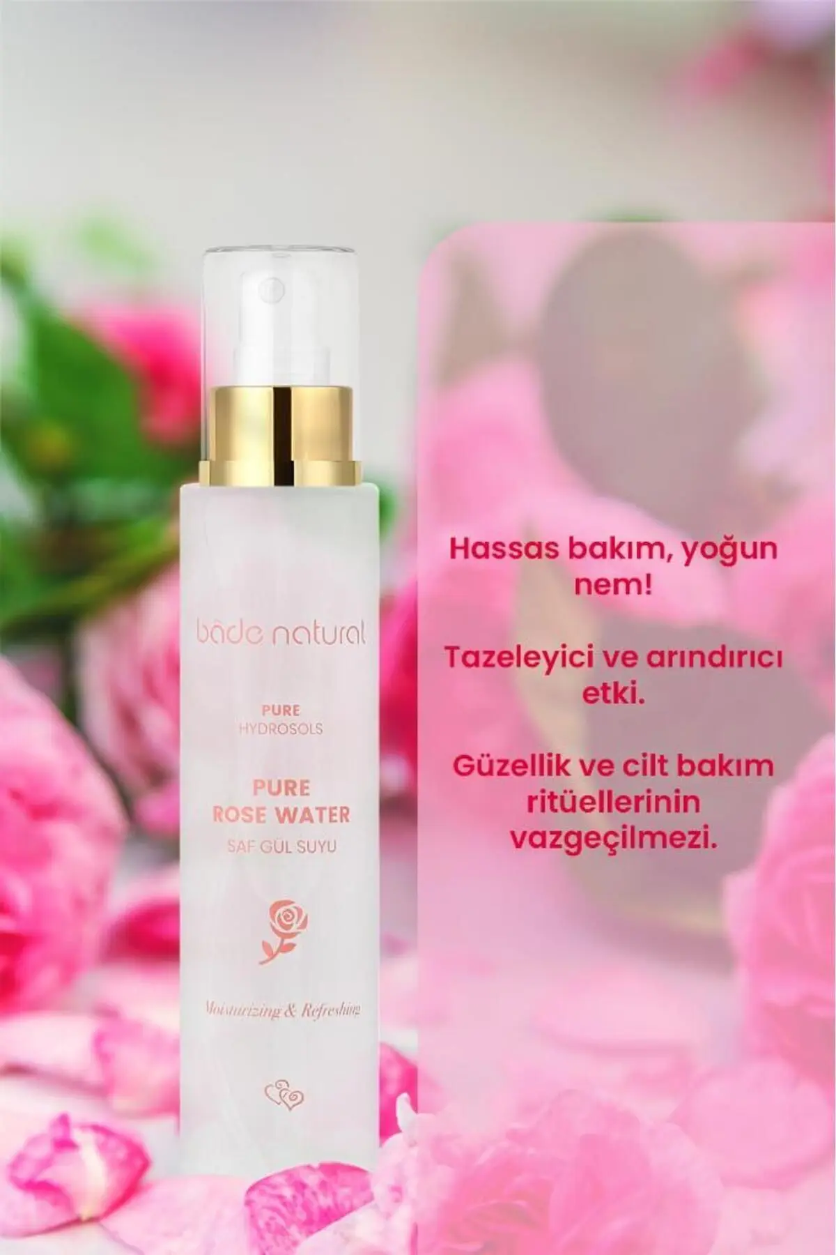 Gül Suyu Gözenek Sıkılaştırıcı Aydınlatıcı Ve Arındırıcı Tonik %100 Doğal Ve Saf 100 ml