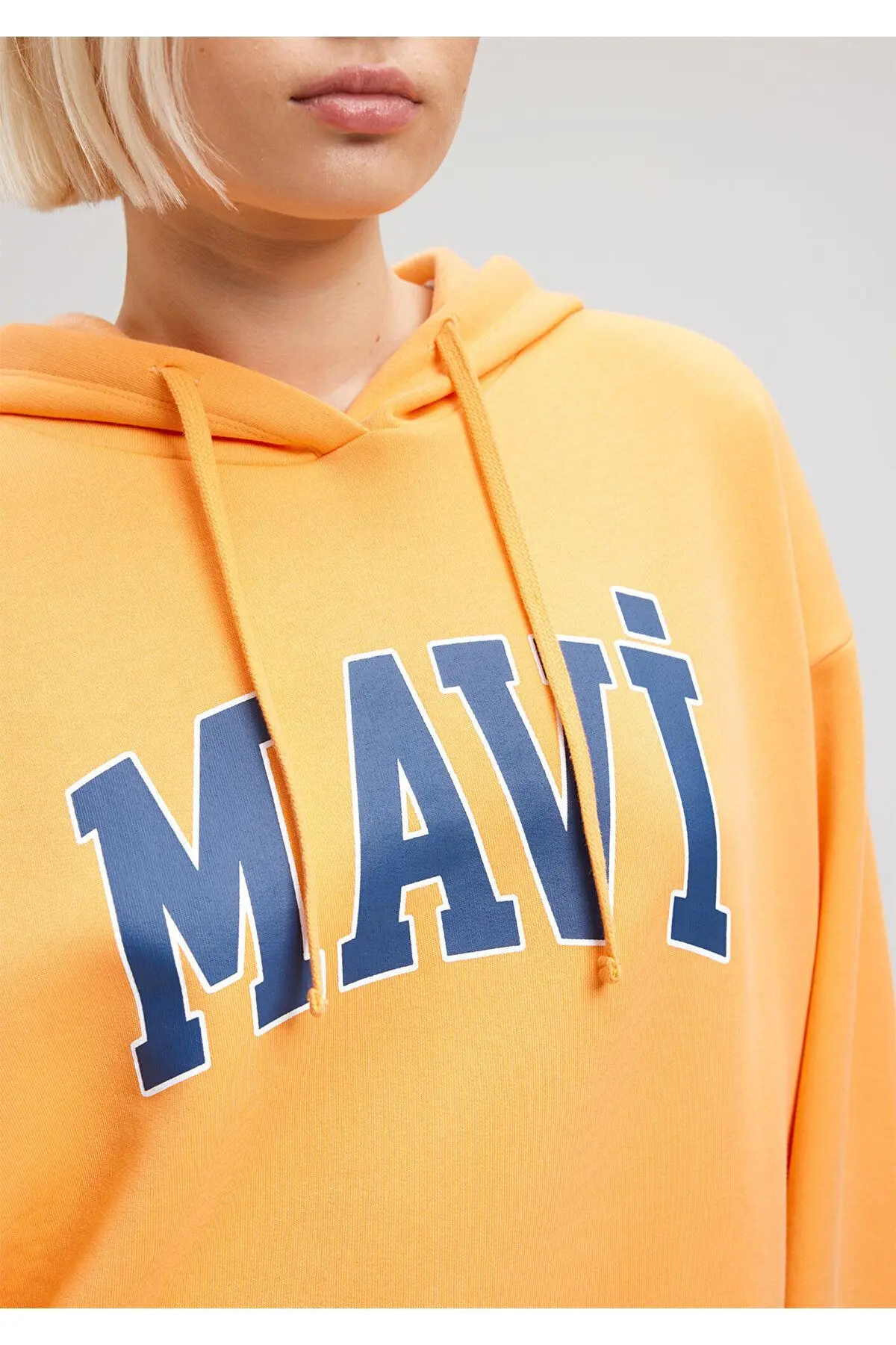 Logo Baskılı Kapüşonlu Turuncu Sweatshirt 1600361-71407
