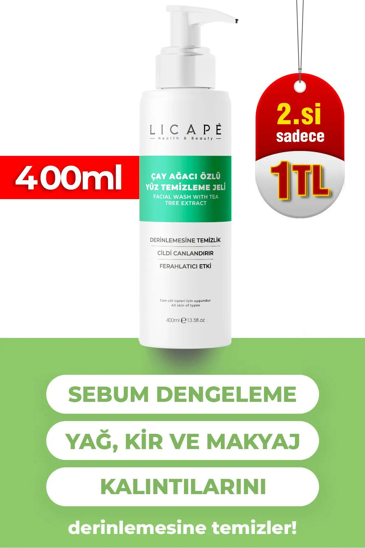 Çay Ağacı Özlü Yüz Temizleme Jeli 400ml