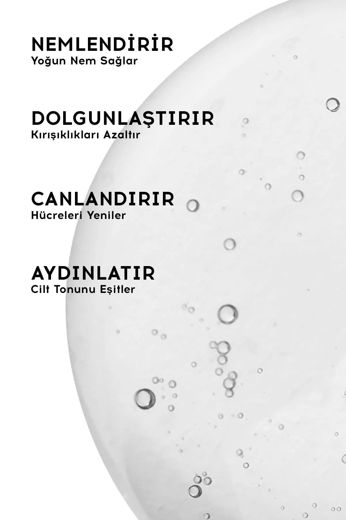 Hyaluronik Asit Peptid Serum | Nemlendirici Aydınlatıcı | Kafein Niacinamide | Tüm Cilt Tipleri