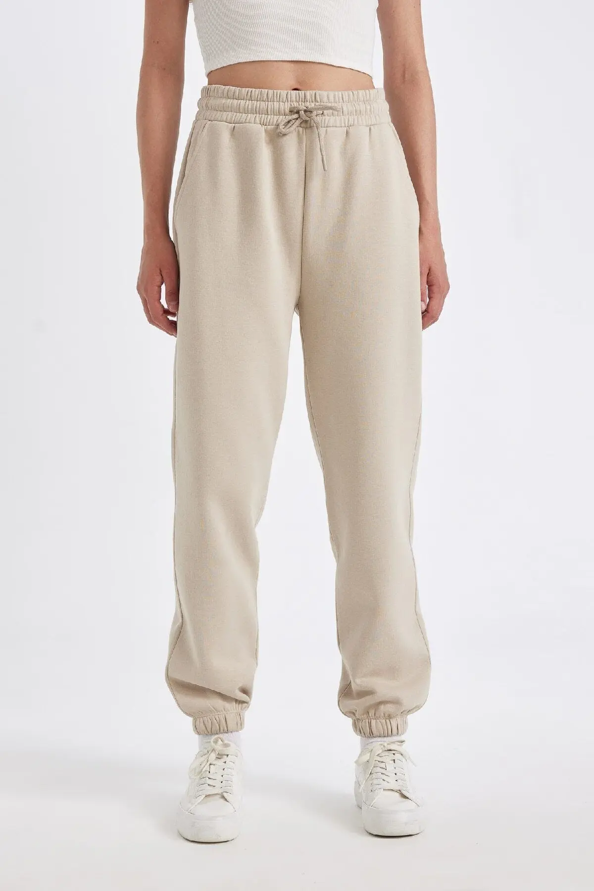 Jogger Standart Fit Esnek Bantlı Paça Uzun Boy Kalın Basic Eşofman Altı S7370az24wn
