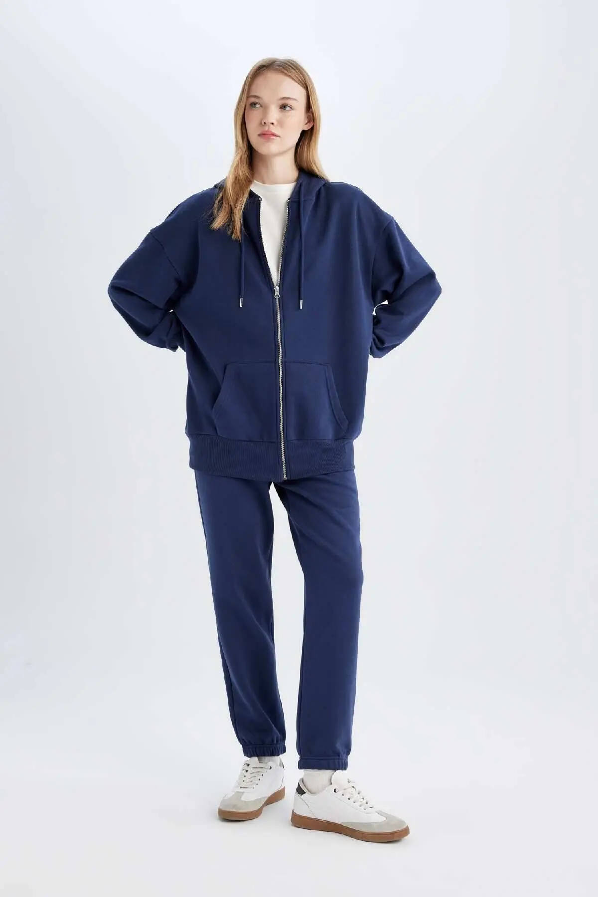 Standart Fit Esnek Bantlı Paça Uzun Boy Kalın Kumaş Basic Jogger Eşofman Altı S7370AZ24WN