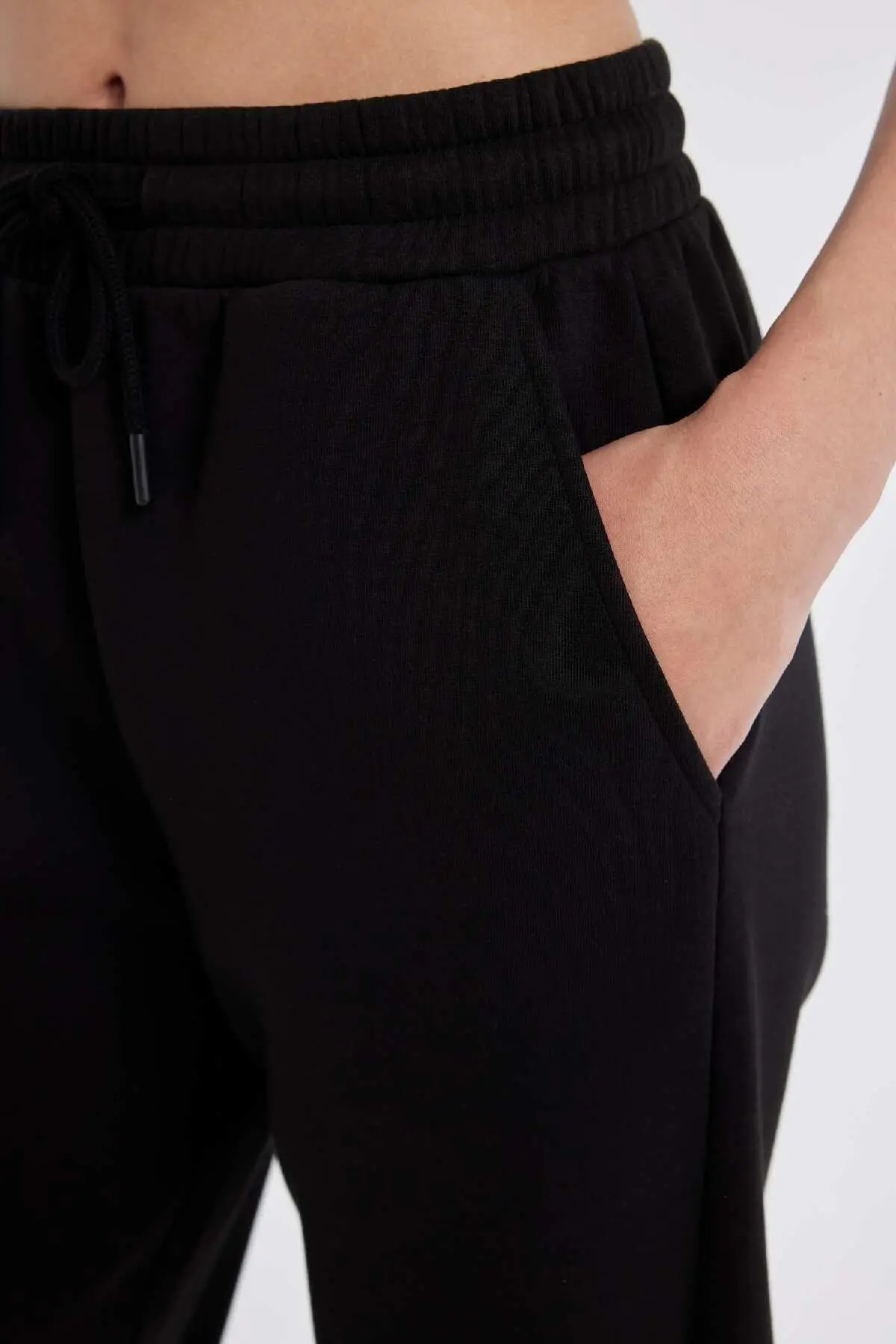 Standart Fit Esnek Bantlı Paça Uzun Boy Kalın Kumaş Basic Jogger Eşofman Altı S7370AZ24WN