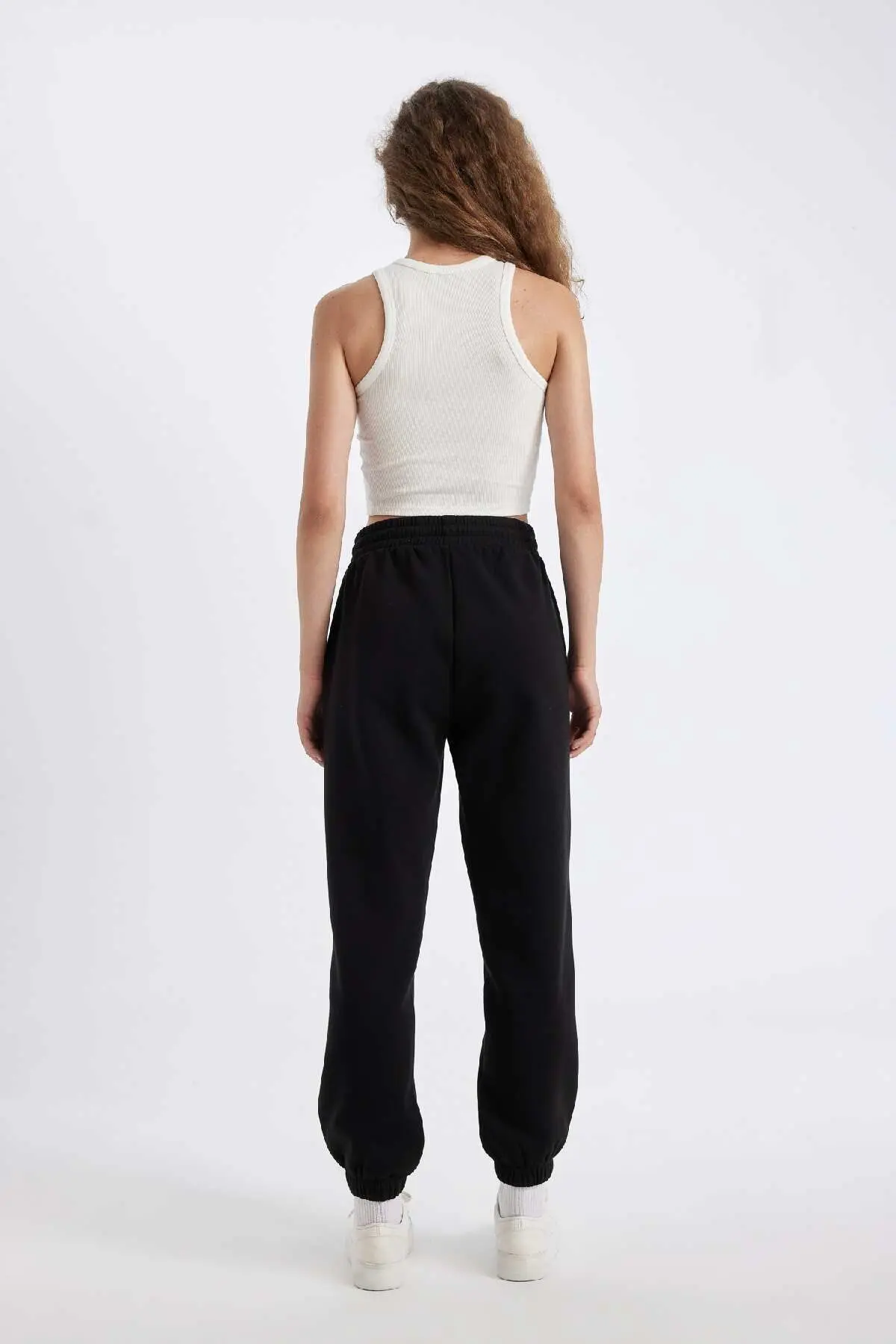 Standart Fit Esnek Bantlı Paça Uzun Boy Kalın Kumaş Basic Jogger Eşofman Altı S7370AZ24WN