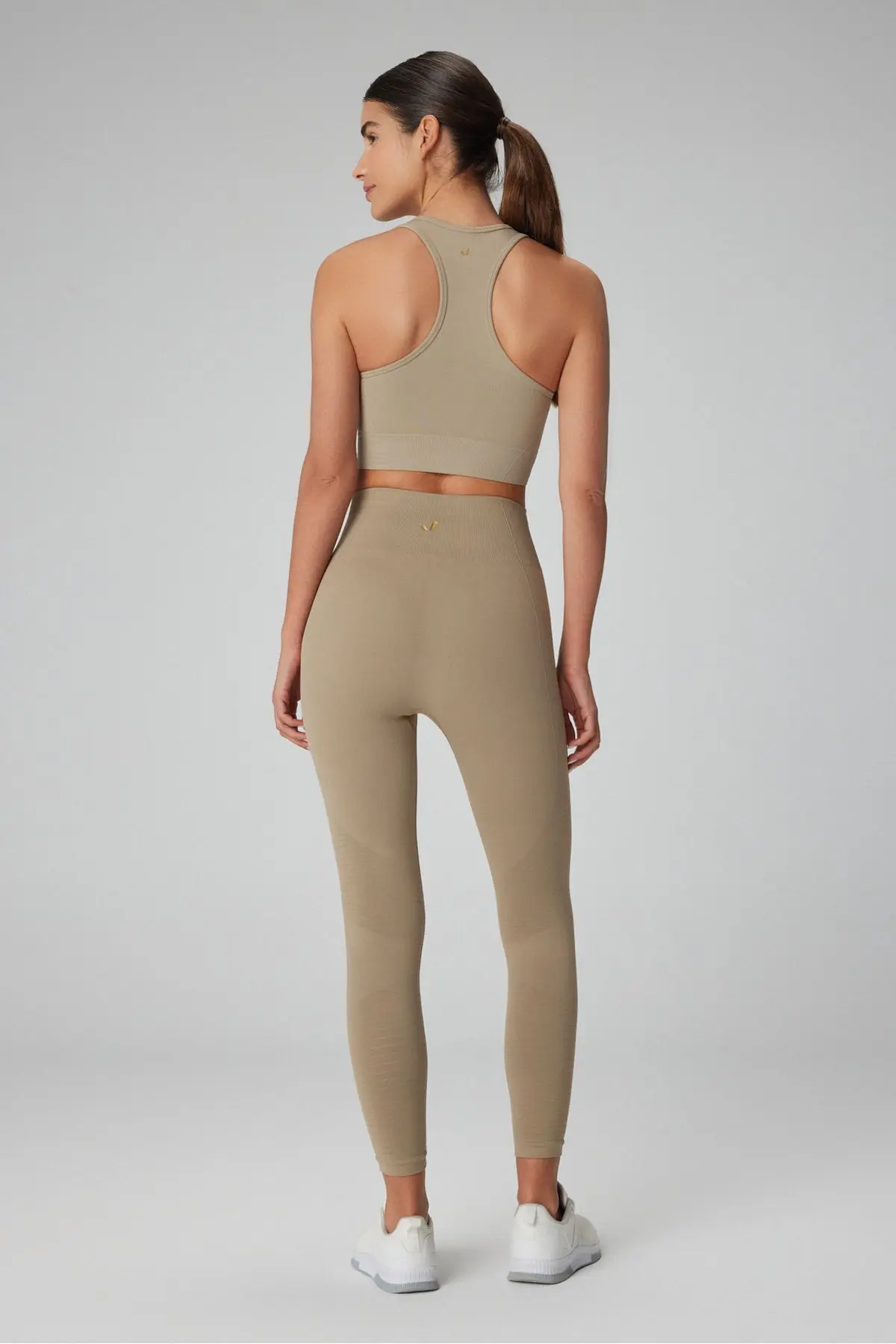 Gela Yüksek Bel, Esnek Ve Toparlayıcı Spor Tayt Haki