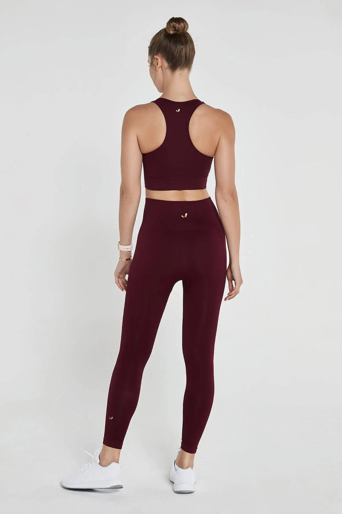 Gela Yüksek Bel, Esnek Ve Toparlayıcı Spor Tayt Bordo