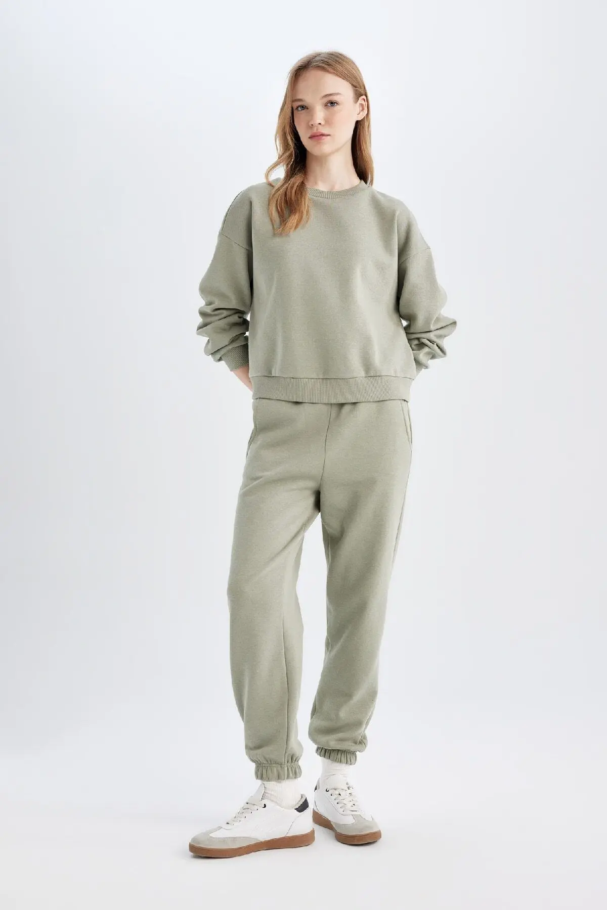 Normal Kalıp Basic Içi Kalın Polarlı Bisiklet Yaka Beli Lastikli Pamuklu Eşofman Takımı D8022axns