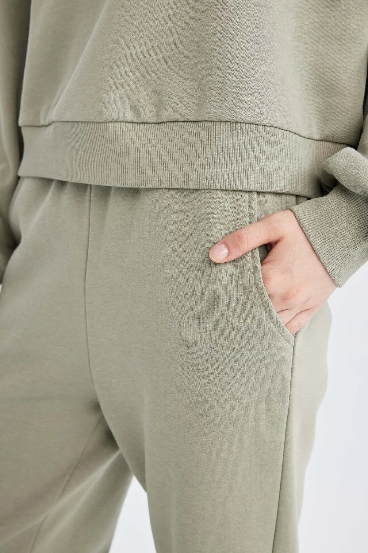 Normal Kalıp Basic Içi Kalın Polarlı Bisiklet Yaka Beli Lastikli Pamuklu Eşofman Takımı D8022axns