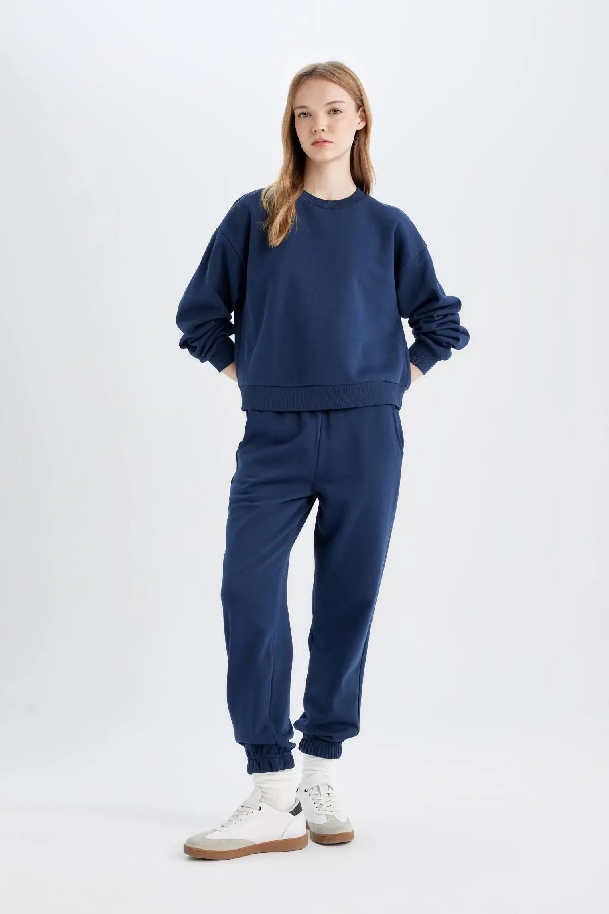 Normal Kalıp Basic Içi Kalın Polarlı Bisiklet Yaka Beli Lastikli Pamuklu Eşofman Takımı D8022axns