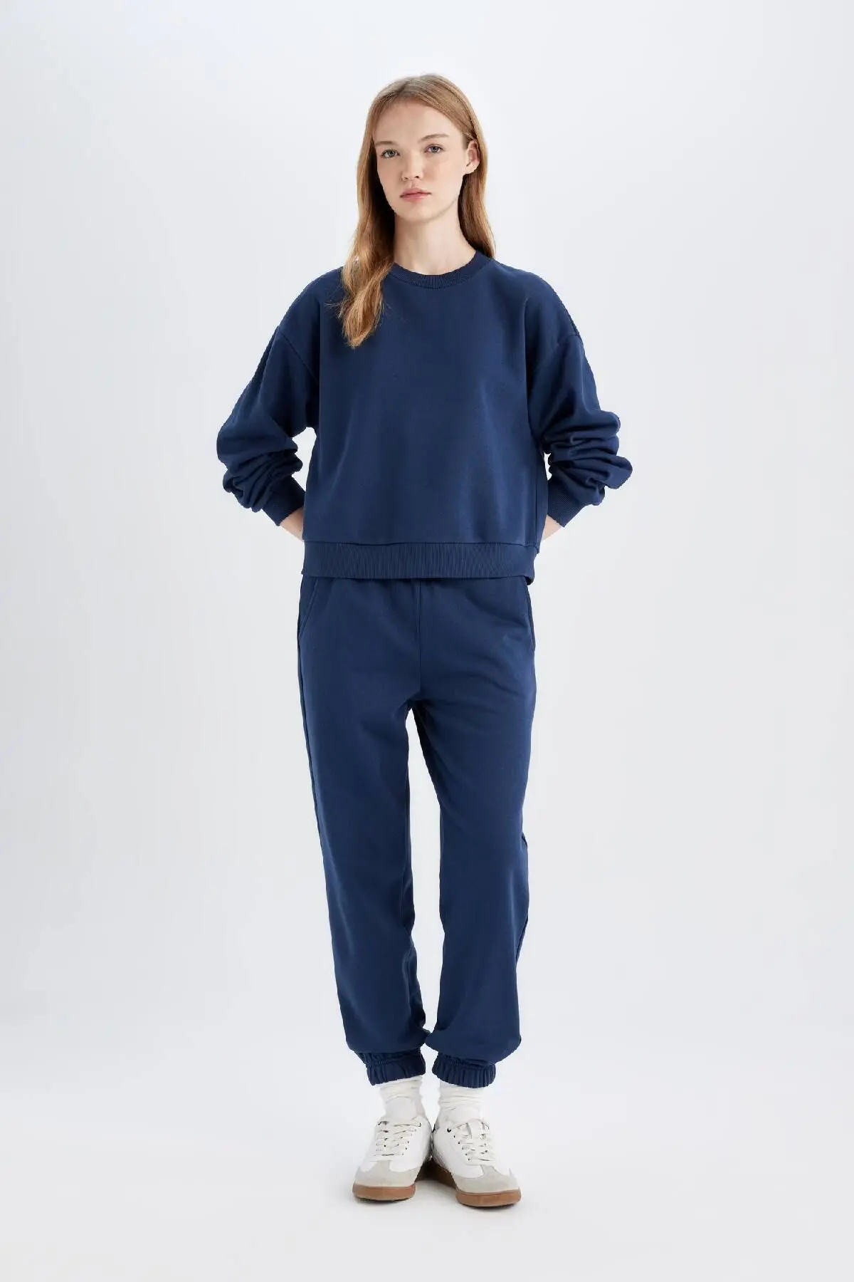 Normal Kalıp Basic Içi Kalın Polarlı Bisiklet Yaka Beli Lastikli Pamuklu Eşofman Takımı D8022axns