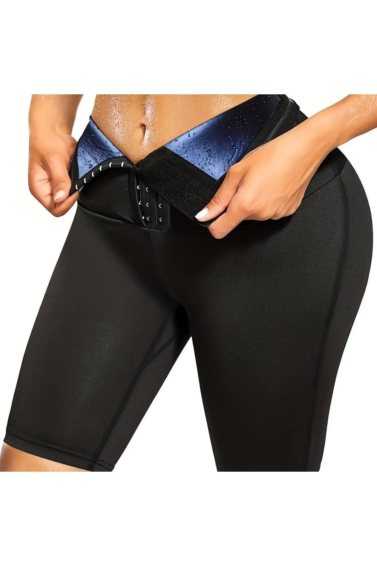 Sauna-Şort Model Zayıflatan Termal Iki Beden Incelten Vücut Şekillendirici Sauna Agraflı Korse Şort